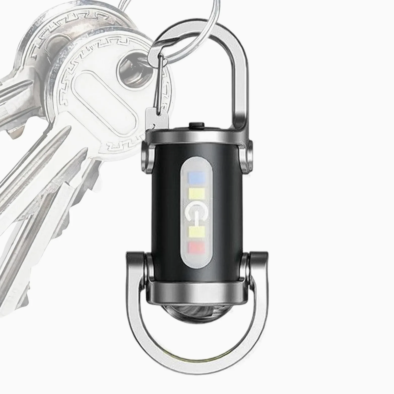 Mini llavero 2 en 1, linterna recargable con luz lateral y cargador de teléfono, linterna portátil pequeña de carga USB, ligera para situaciones de emergencia de camping al aire libre