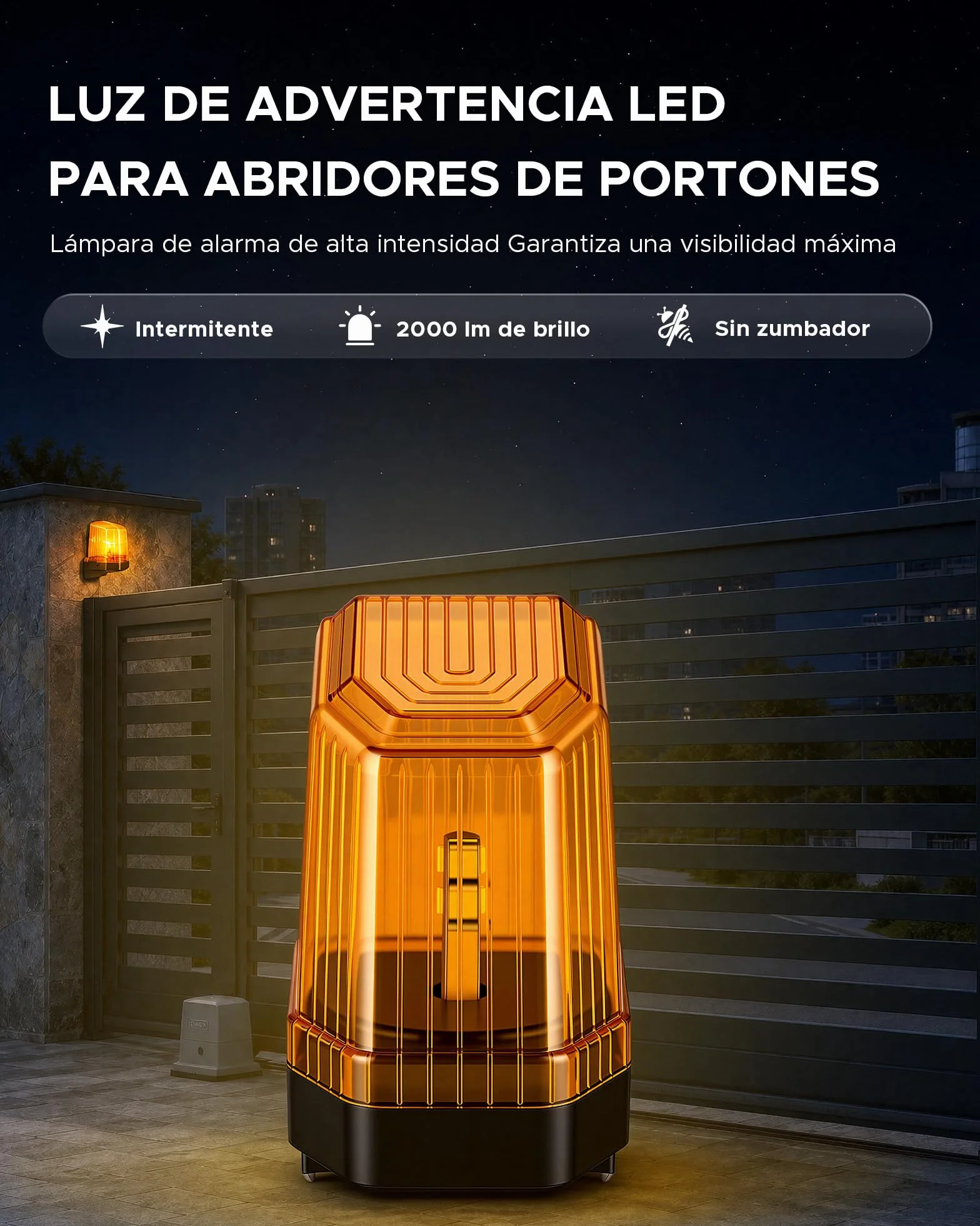CO-Z Lámpara de Alarma Universal de Señal para Abrepuertas, Luz Estroboscópica LED de Seguridad 1 HZ, Luz de Advertencia para Motor Puerta de Corredera y Batiente