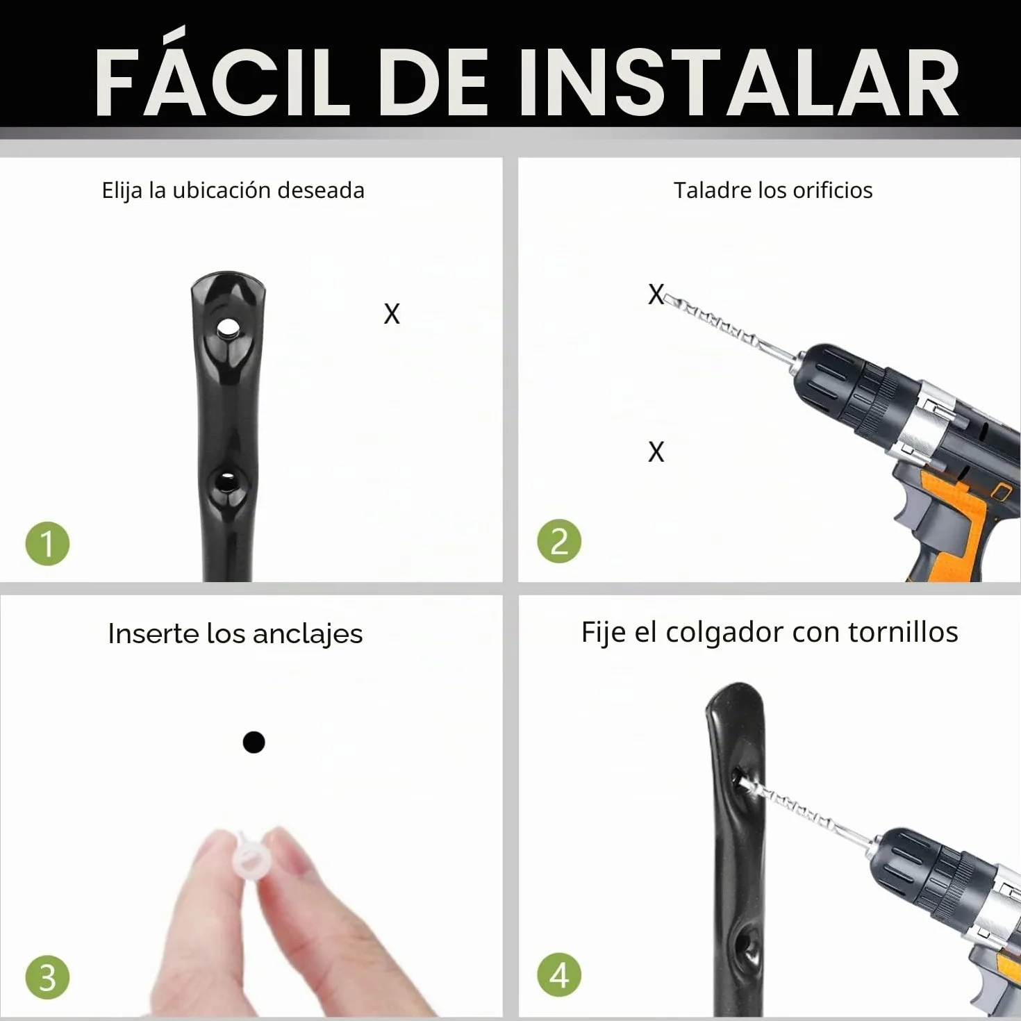 Ganchos para Escaleras de Almacenamiento de Garaje 24CM 9,5 Pulgadas Estante de Utilidad de Brazo Jumbo Resistente