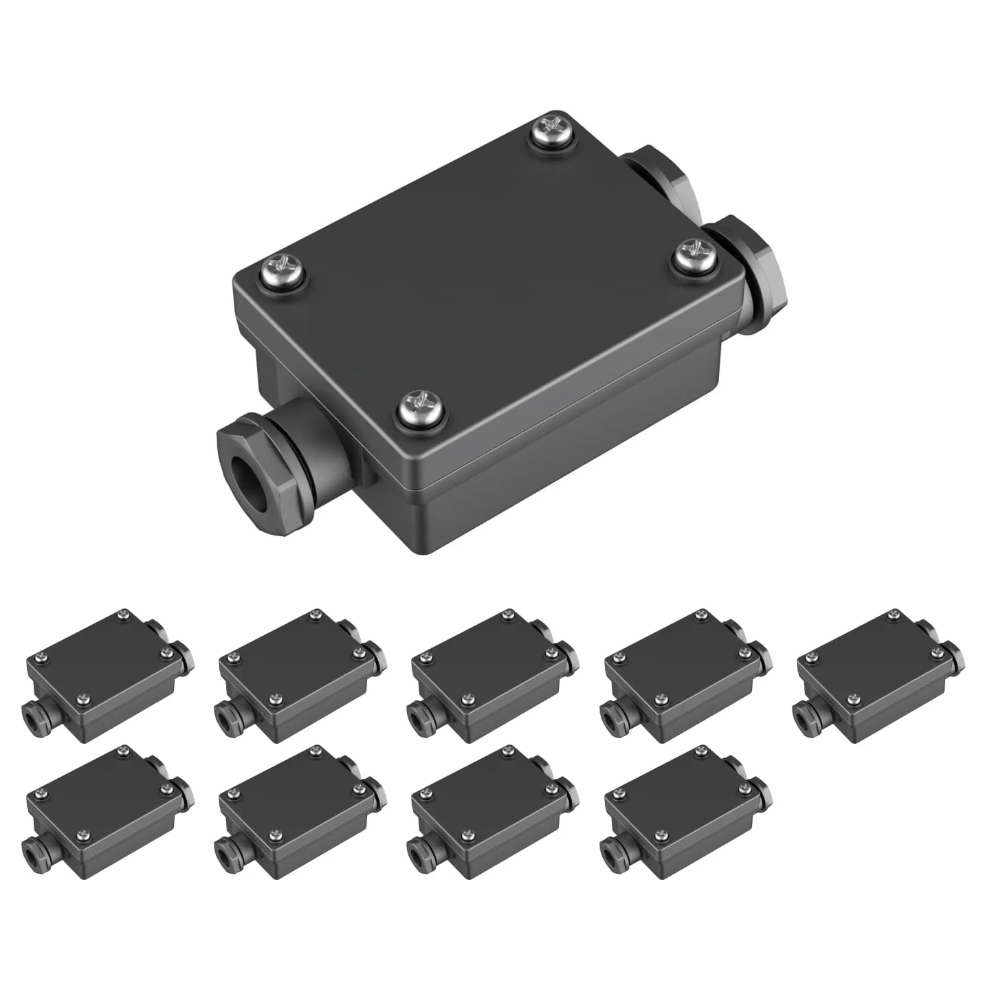 ledscom.de 10 piezas Conector de cable de 2 vías para uso en exteriores, IP68, manguito para cable de 6-8 mm de diámetro