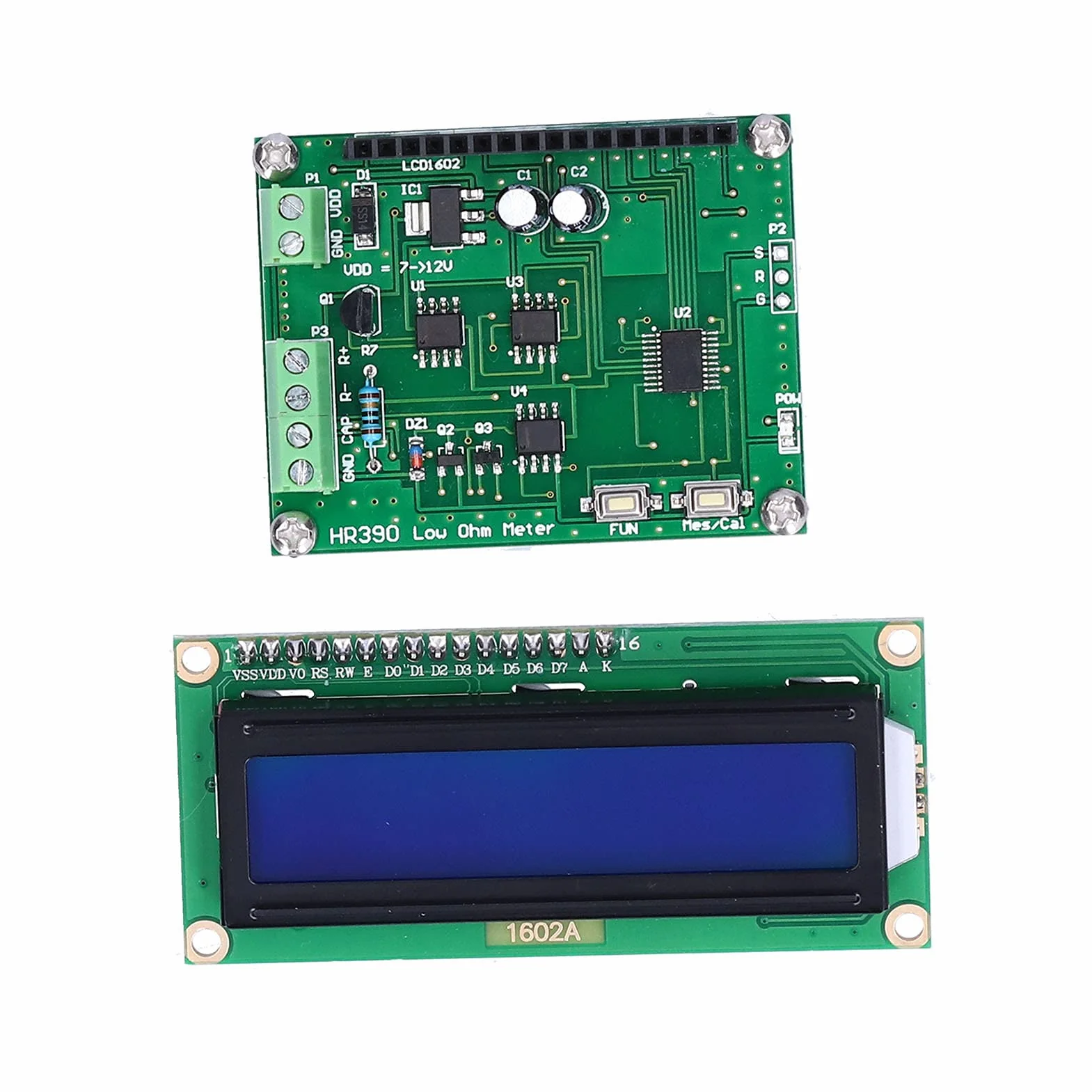 Ohmímetro de Baja Resistencia, Medidor de Miliohmios Preciso PCB DC 7-12V