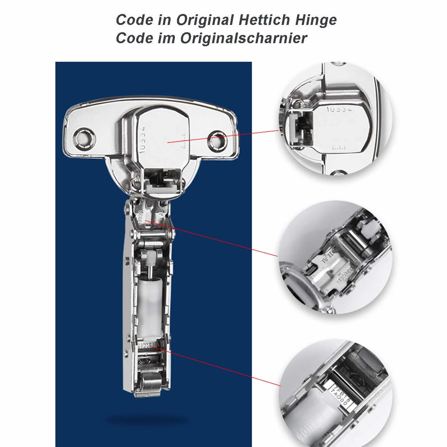 Hettich Sensys 8645i TH52 110 Bisagra Superposición Total con Amortiguación Integrada Cierre Suave para Puerta Armario 2 Piezas