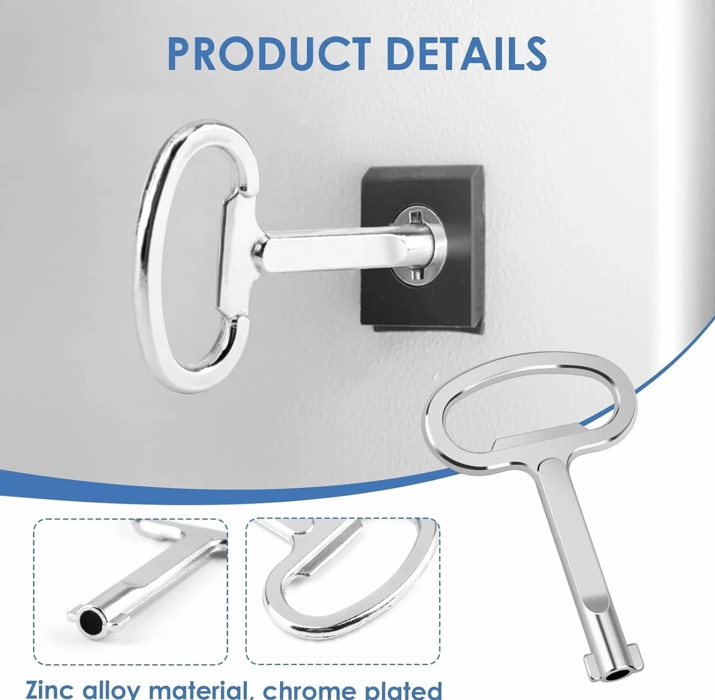 Llave del Gabinete Eléctrico 6mm Aleación de Zinc Multifuncional, 2 Piezas
