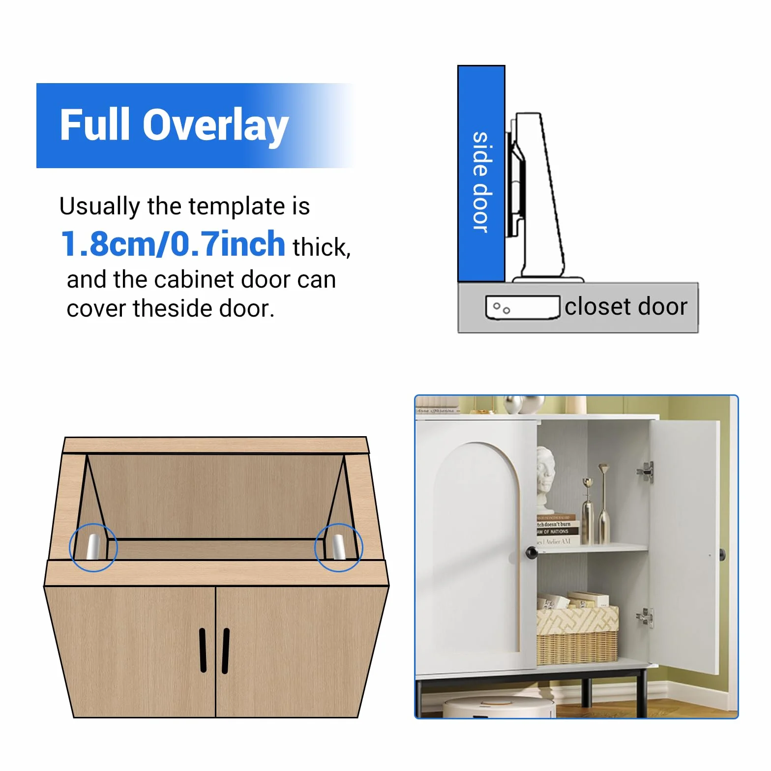 Bisagras Puertas Cocina Cierre Suave (10 PCS) Superposición Completa