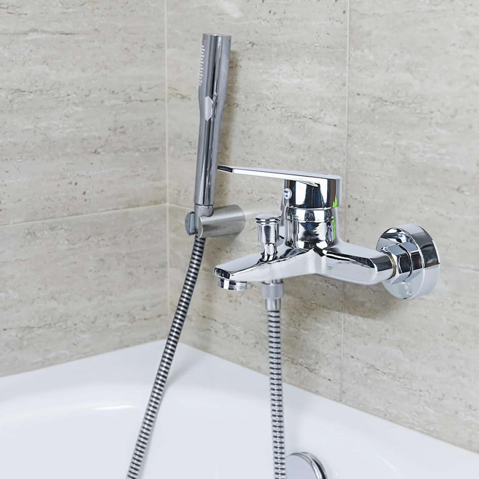 Grifo monomando para bañera, monomando, montaje en pared, grifo de ducha, grifo mezclador para bañera, salida de ducha de 1/2 pulgadas, cromado