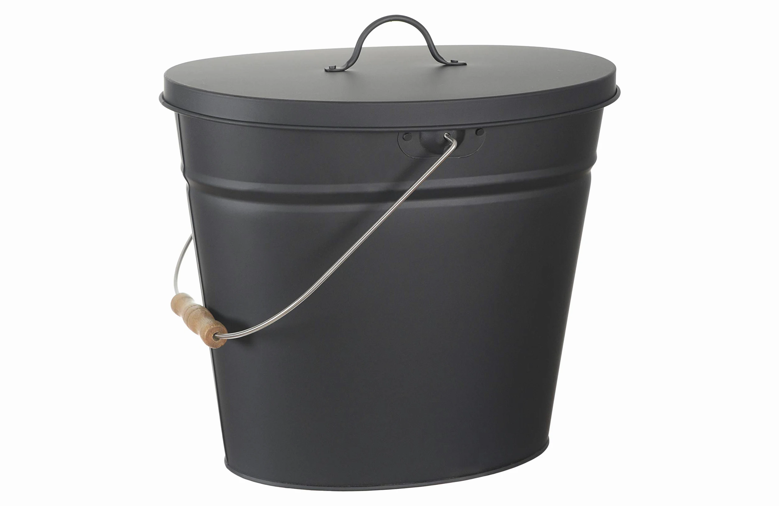 HERSIG - Accesorios Chimenea | Cubo Metalico Cenizas con Tapa - 34x24x30/50cm