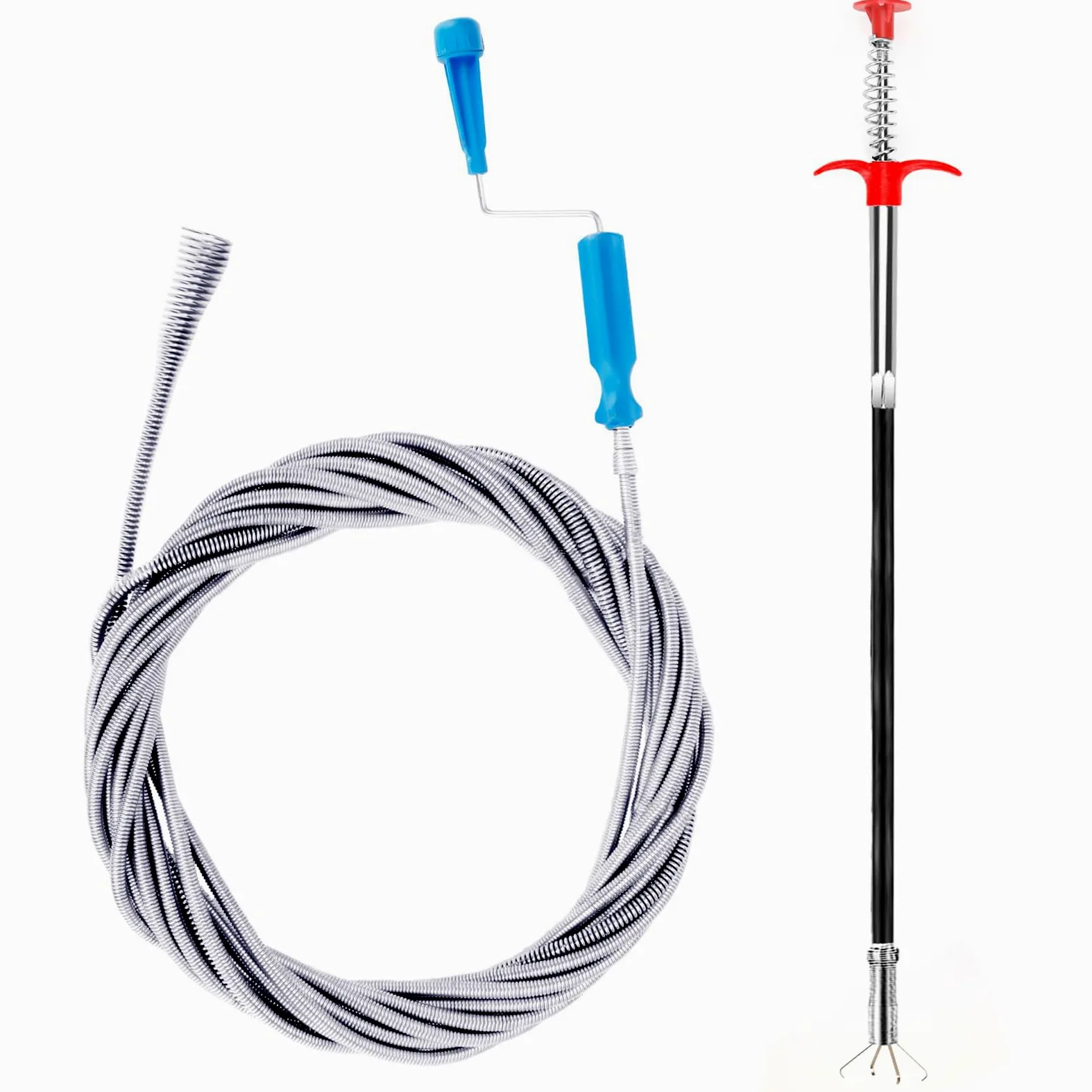 Desatascador De Tuberias Profesional Cable Desatascador Tuberias 2Piezas 10 Metros x 6,5 & 1,4 M x 6,5 mm Desatascador Fregadero Desatascador WC Desatascador Espiral Manual Ideal