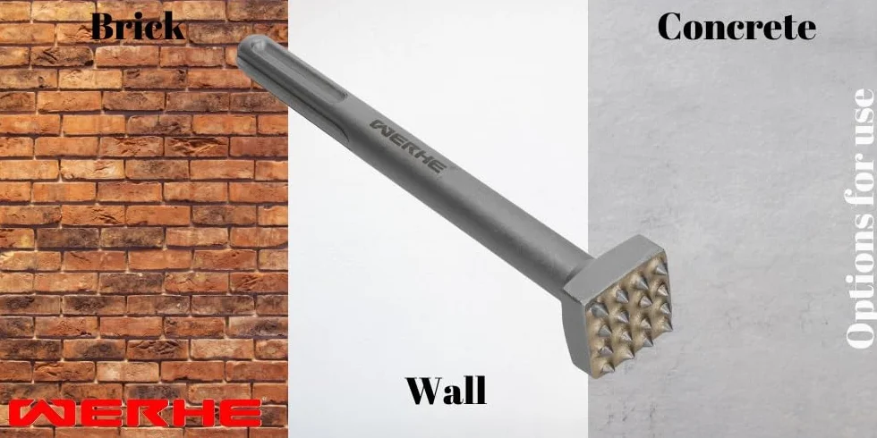 WERHE Cincel de bujarda SDS MAX 16 dientes, 220 mm – Para el trabajo de hormigón y piedra