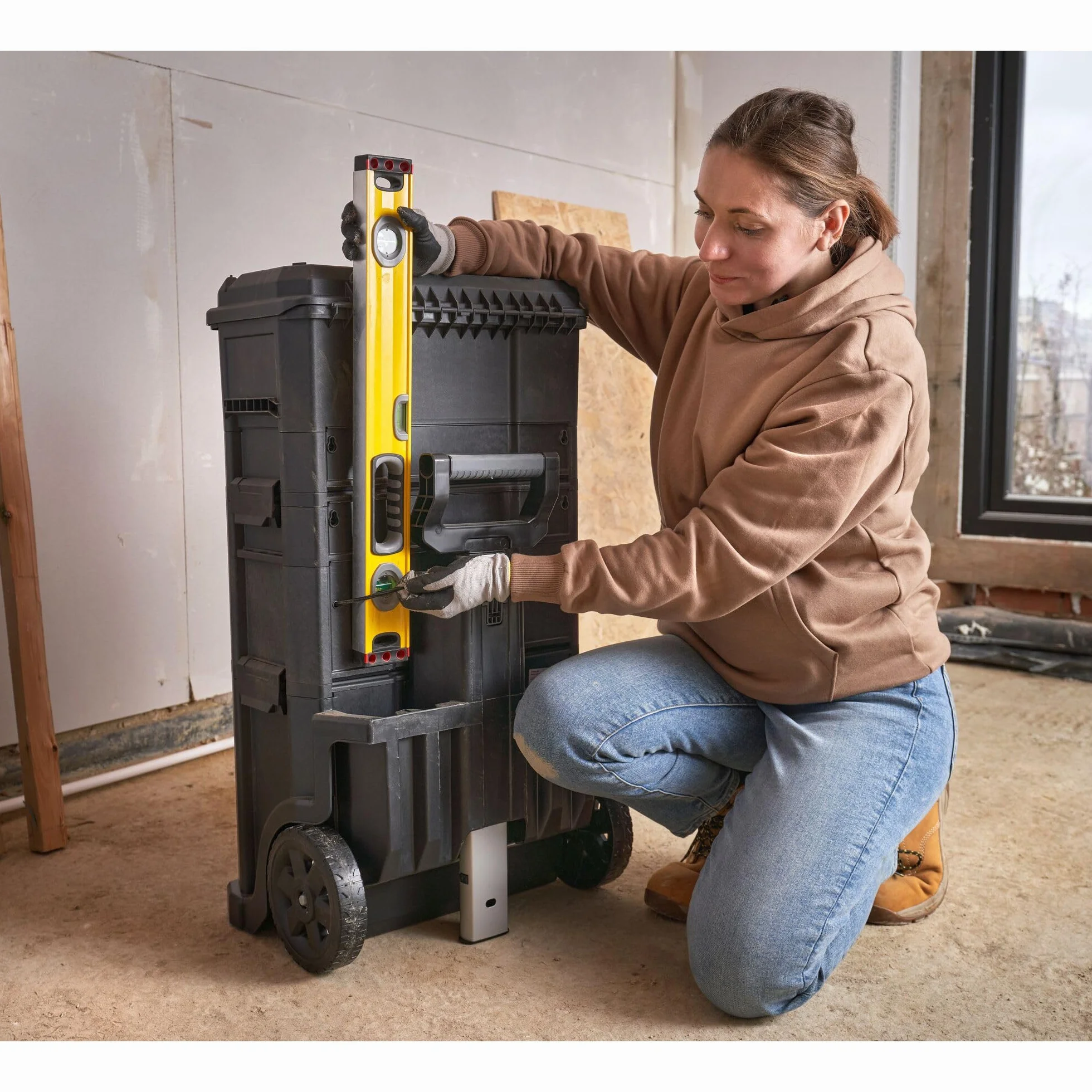 STANLEY Modular Taller Rodante 3 en 1 con Ruedas, Asa Telescópica, 35 kg