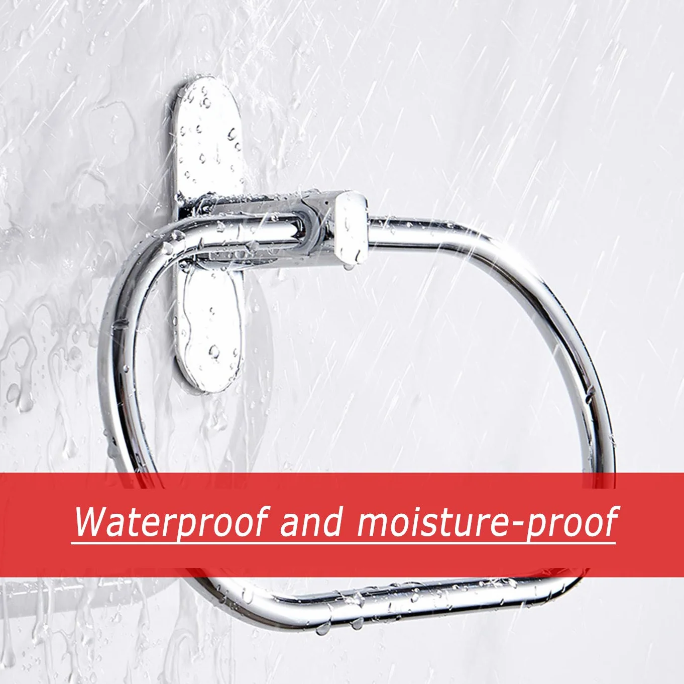Toallero Adhesivo Fuerte de Acero Inoxidable para Baño sin Taladro, Colgador de Toalla de Aro