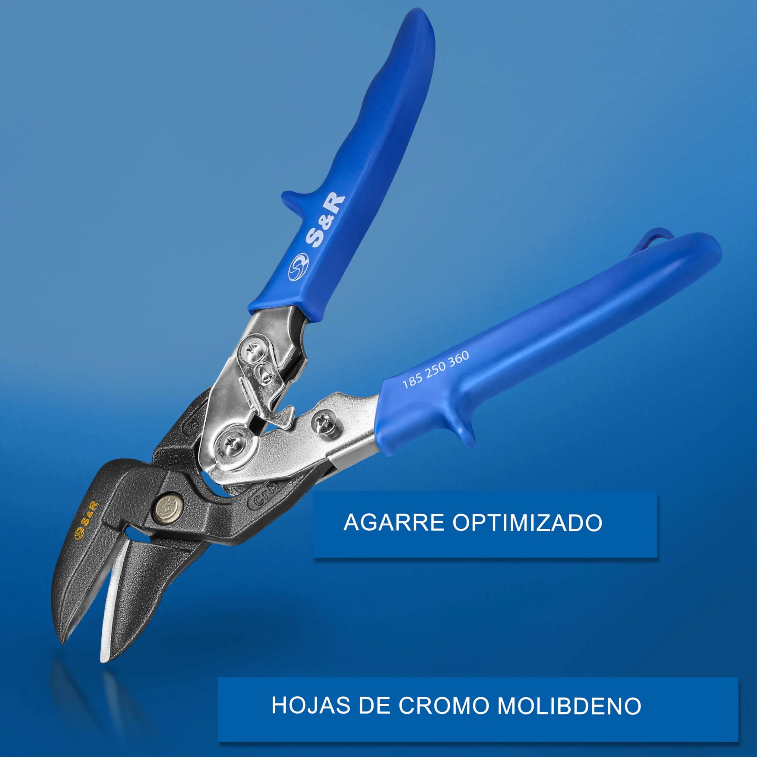 S&R Tijeras Cortachapas 260 mm - Tijera Pladur Corte a la Derecha para cortar Metal - Tijeras de Hojalatero