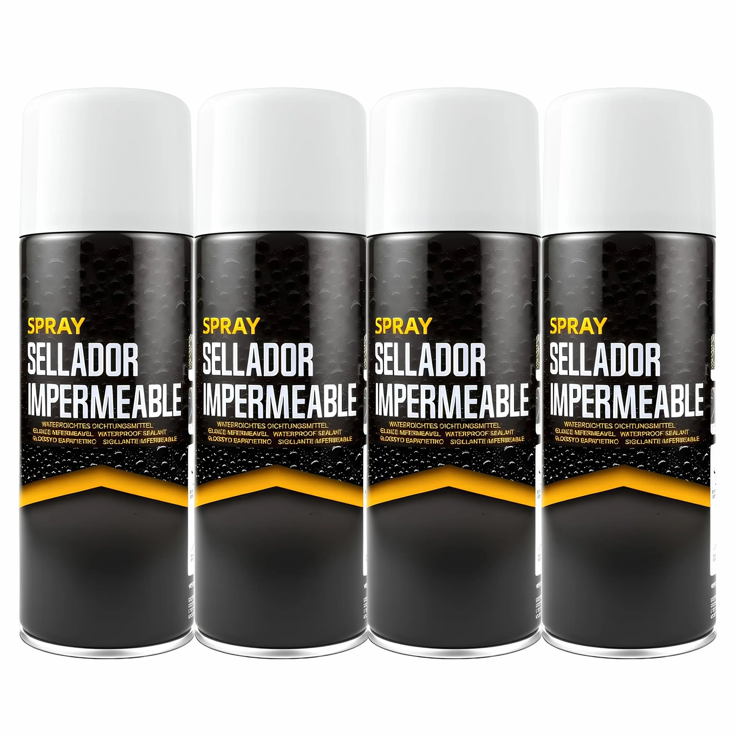 Etrexonline Spray Sellador Impermeable Blanco 400 ml, para Grietas y Fugas, Secado Rápido, Alta Adherencia, para Metal, Madera, PVC y Cemento, Uso Interior y Exterior, 4 x 400 ml