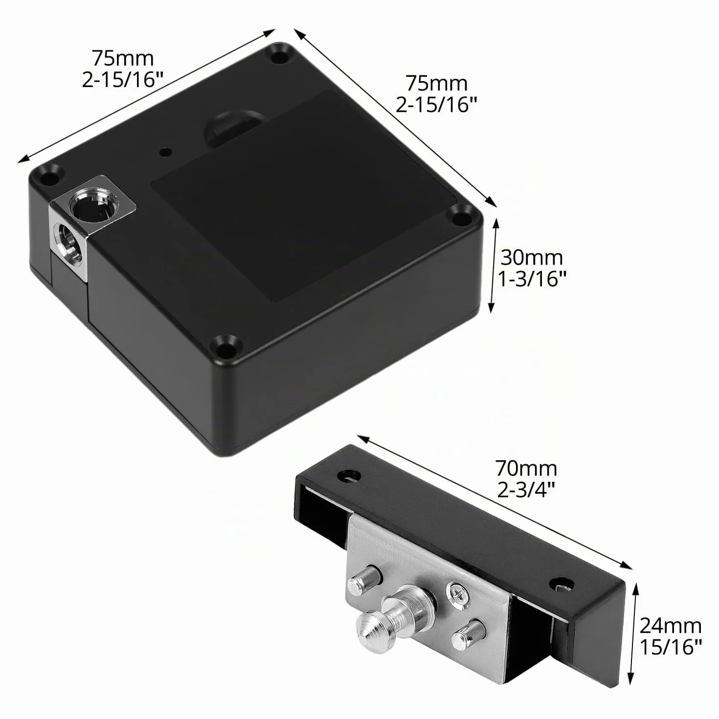 Cerradura de cajón RFID QWORK, Cerraduras ocultas para armario, Negro