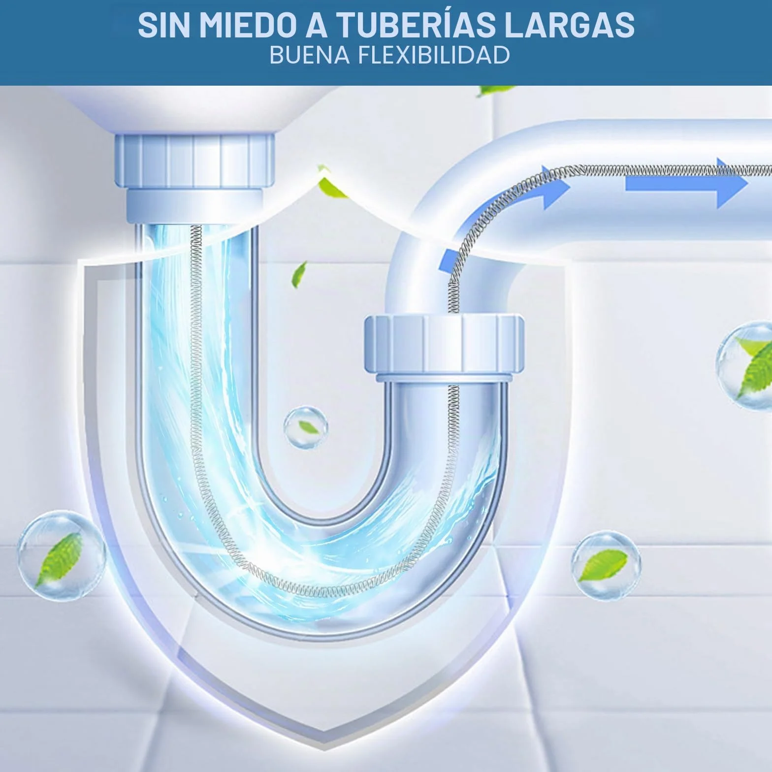 Desatascador Tuberias Profesional Con Taladro De 13m, Ideal Desatascador Para La Limpieza De Drenaje EcolóGico, Evitando Eficazmente El Bloqueo De Cable Desatascador Tuberias
