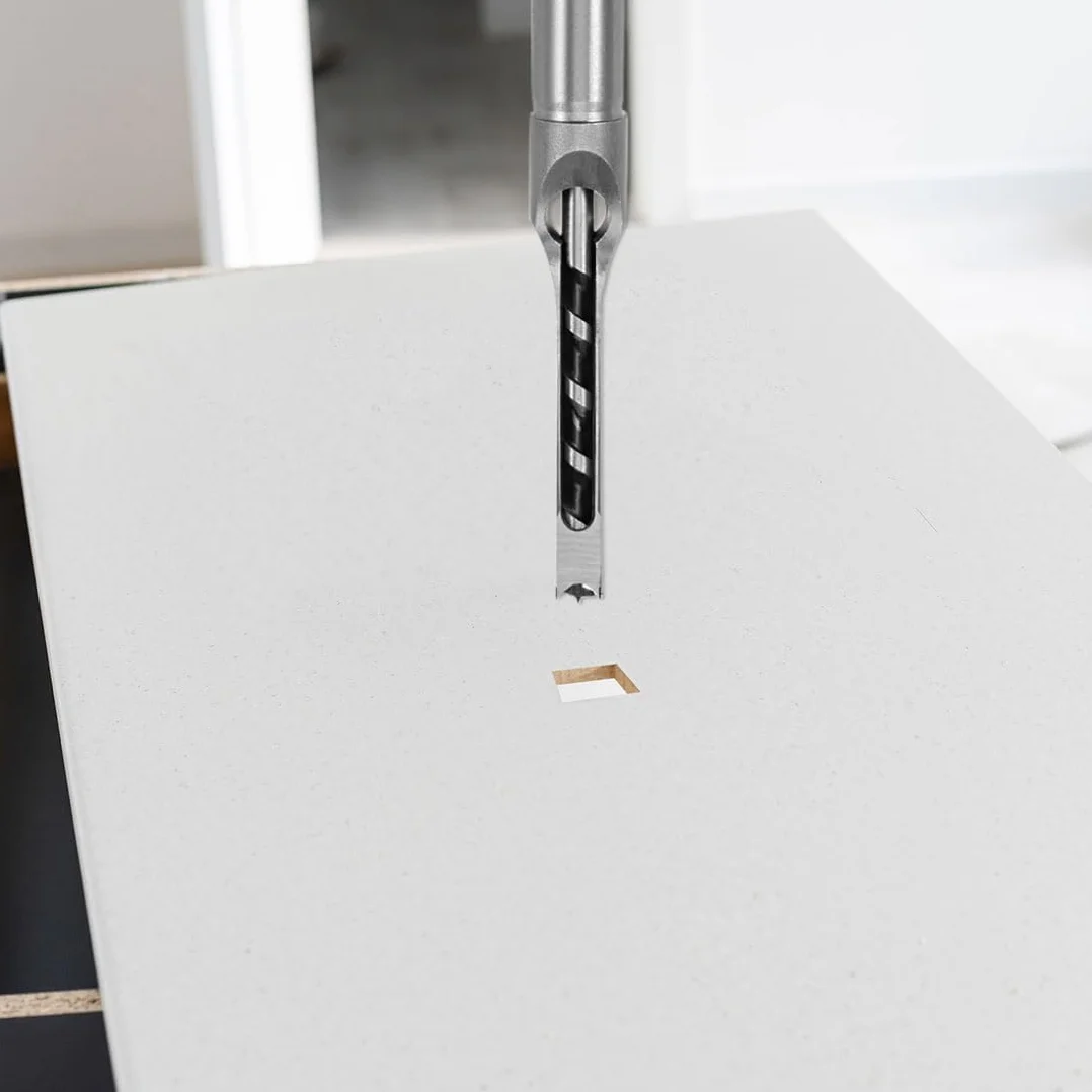 sourcing map Broca de agujero cuadrado de 18 mm (45/64 pulgadas) de acero de alto carbono para máquina de espiga de mortaja de carpintería de carpintería