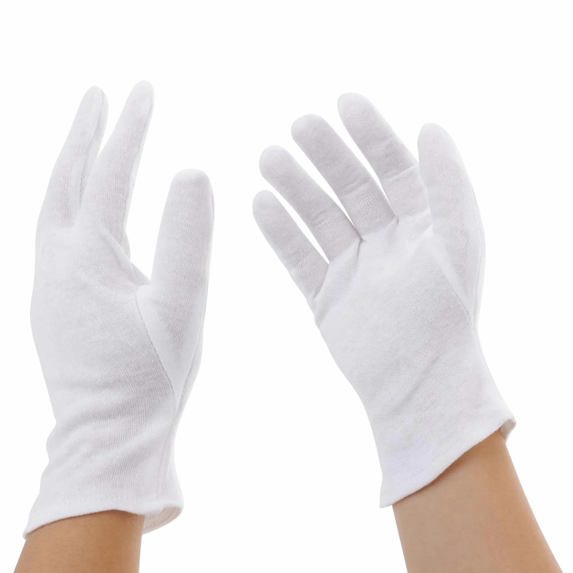 Incutex guantes de tela de algodón, blancos, talla: M