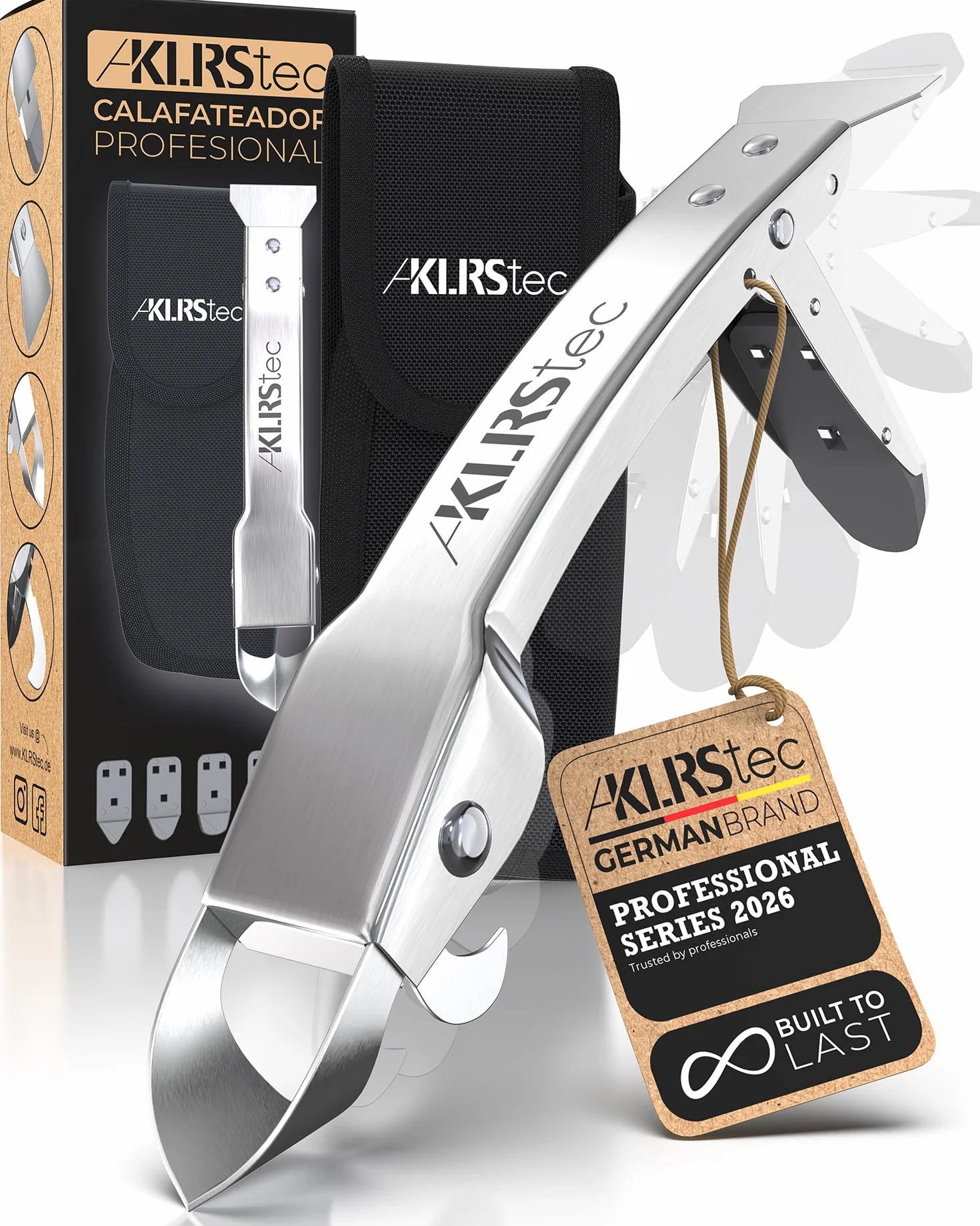 KLRStec Herramienta profesional removedor de juntas [100% acero inoxidable] Resistente multiherramienta rascadora 4 en 1 - Juego de herramientas para remover y renovar juntas de silicona