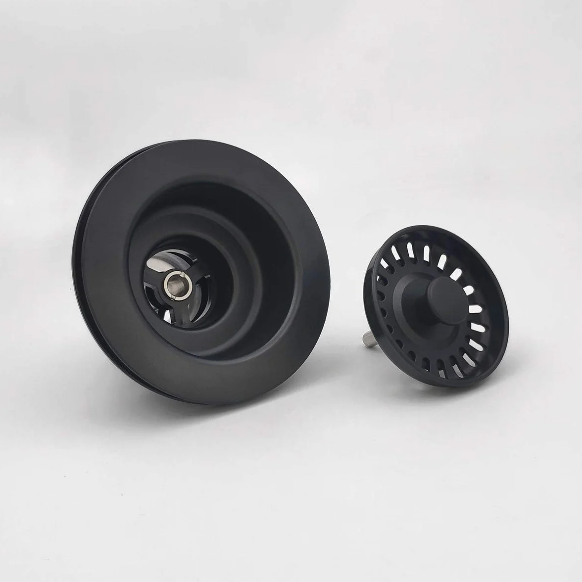 EADOT - Conjunto de Drenaje de Fregadero de Cocina Negro de 3-1/2 Pulgadas con colador de Cesta y tapón, colador de Cesta de Drenaje de Cocina para fregaderos de Cocina de Granito/Arcilla refractaria