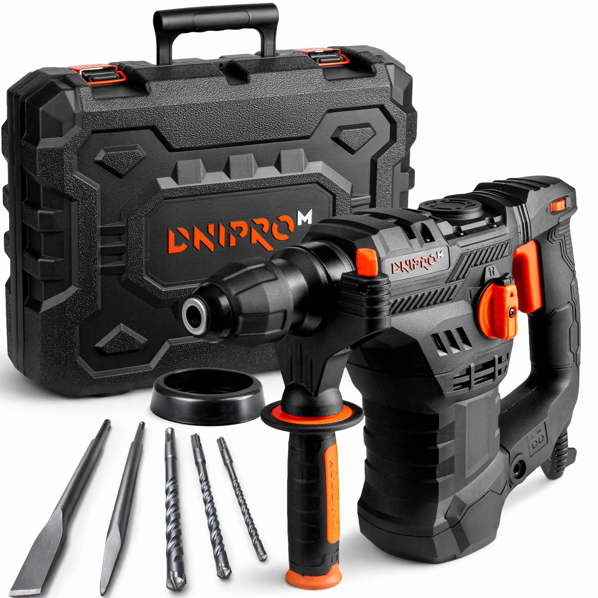 Martillo Perforador SDS Plus 1650W 5,5J, Taladro Percutor Profesional 4 Modos, Velocidad Variable, Sistema Antivibración, Embrague de Seguridad R-Control, Ø36 mm Hormigón, Cable 4 m, BH-20