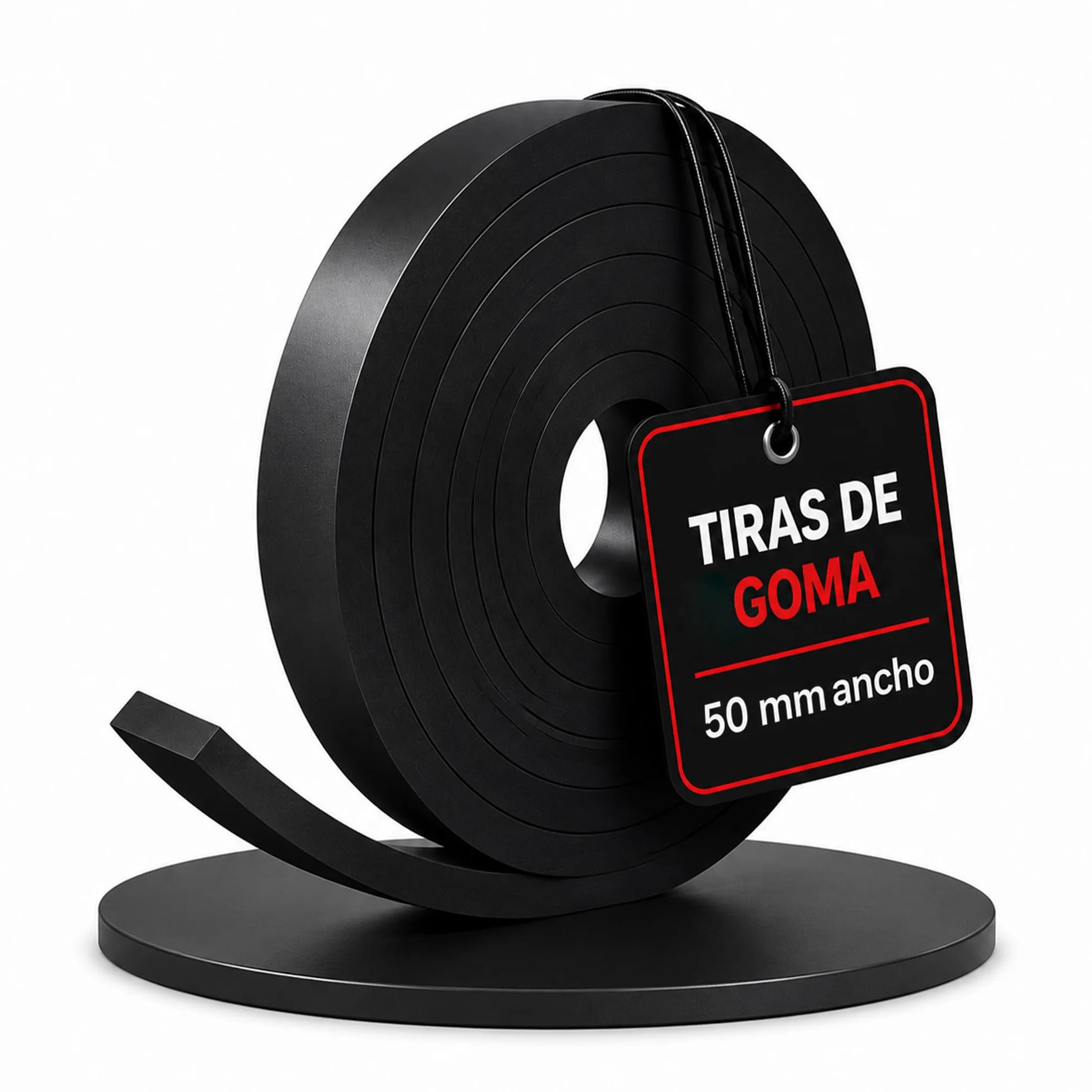 Tiras de Goma SBR en Rollo Antideslizante, Resistentes a Aceites y Alta Durabilidad para Taller, Gimnasio, Aislamiento y Uso Industrial; 25, 50 Y 100 mm Ancho, 1, 3 y 6 m Largo, 3 y 5 mm Espesor