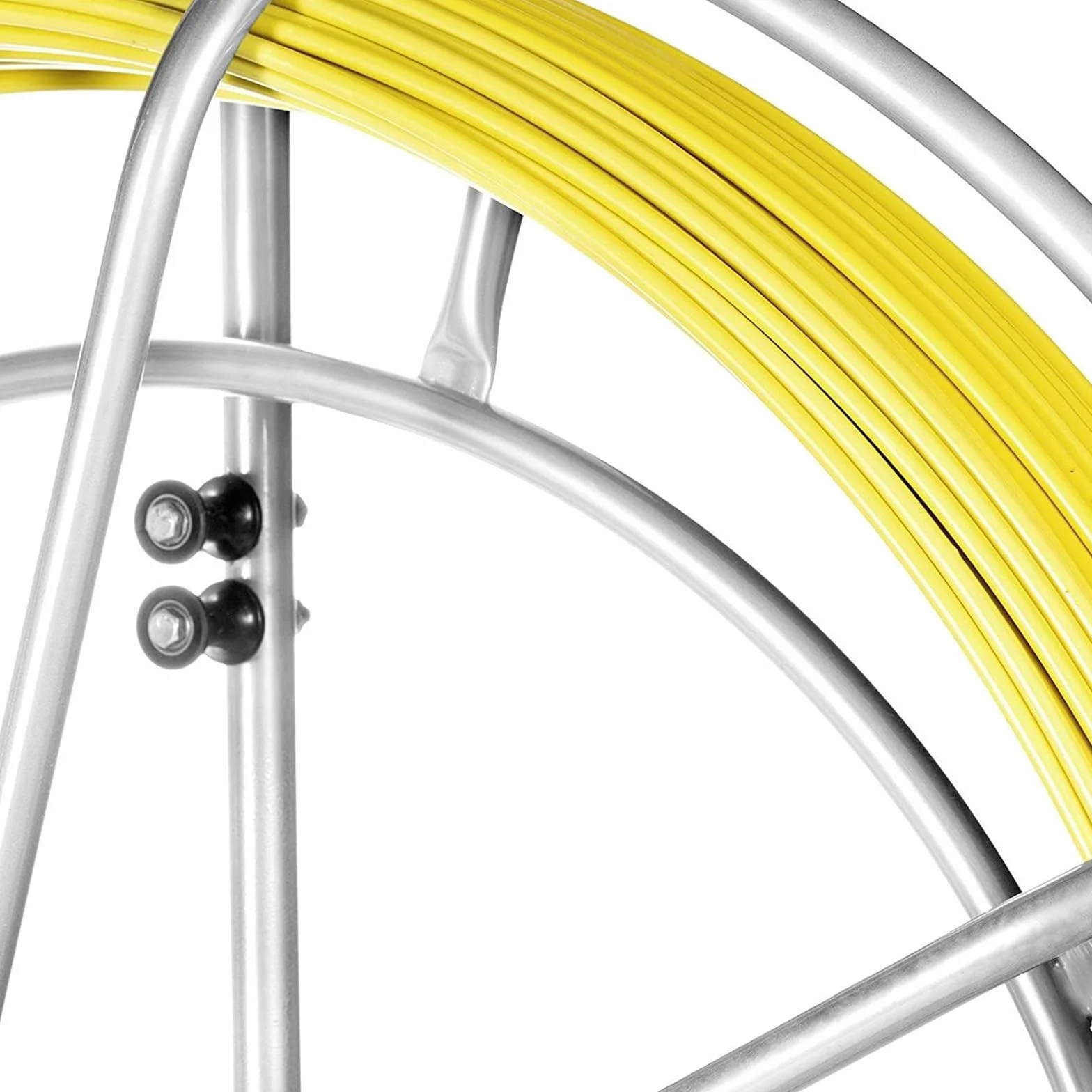 Rodder de conducto de fibra de vidrio 6 mm x 130 cm con soporte y freno de acero, no conductivo