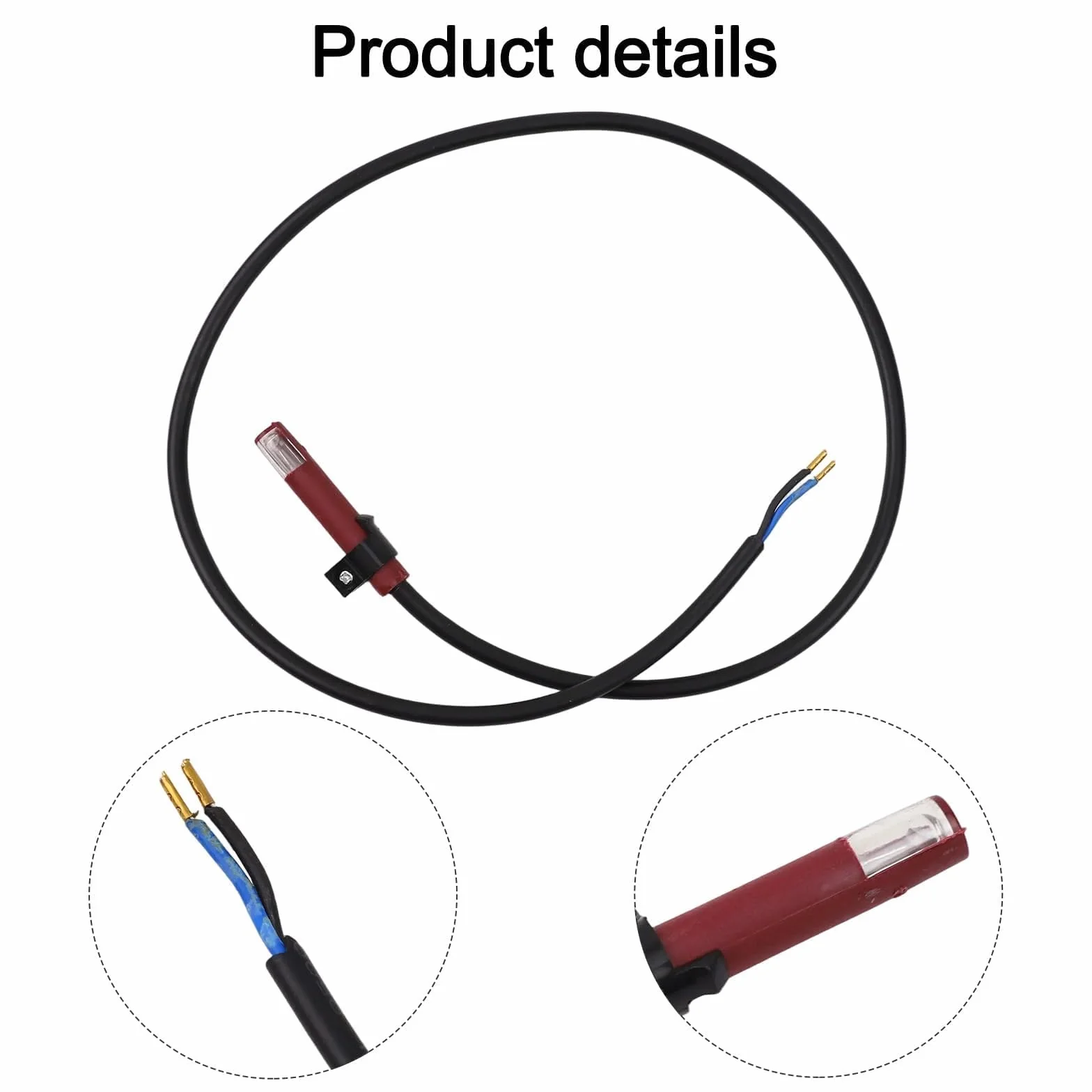Detector de Llama QRB1, Sensor de Fotocélula para Quemador diésel, 5 cm, Roja/Negra