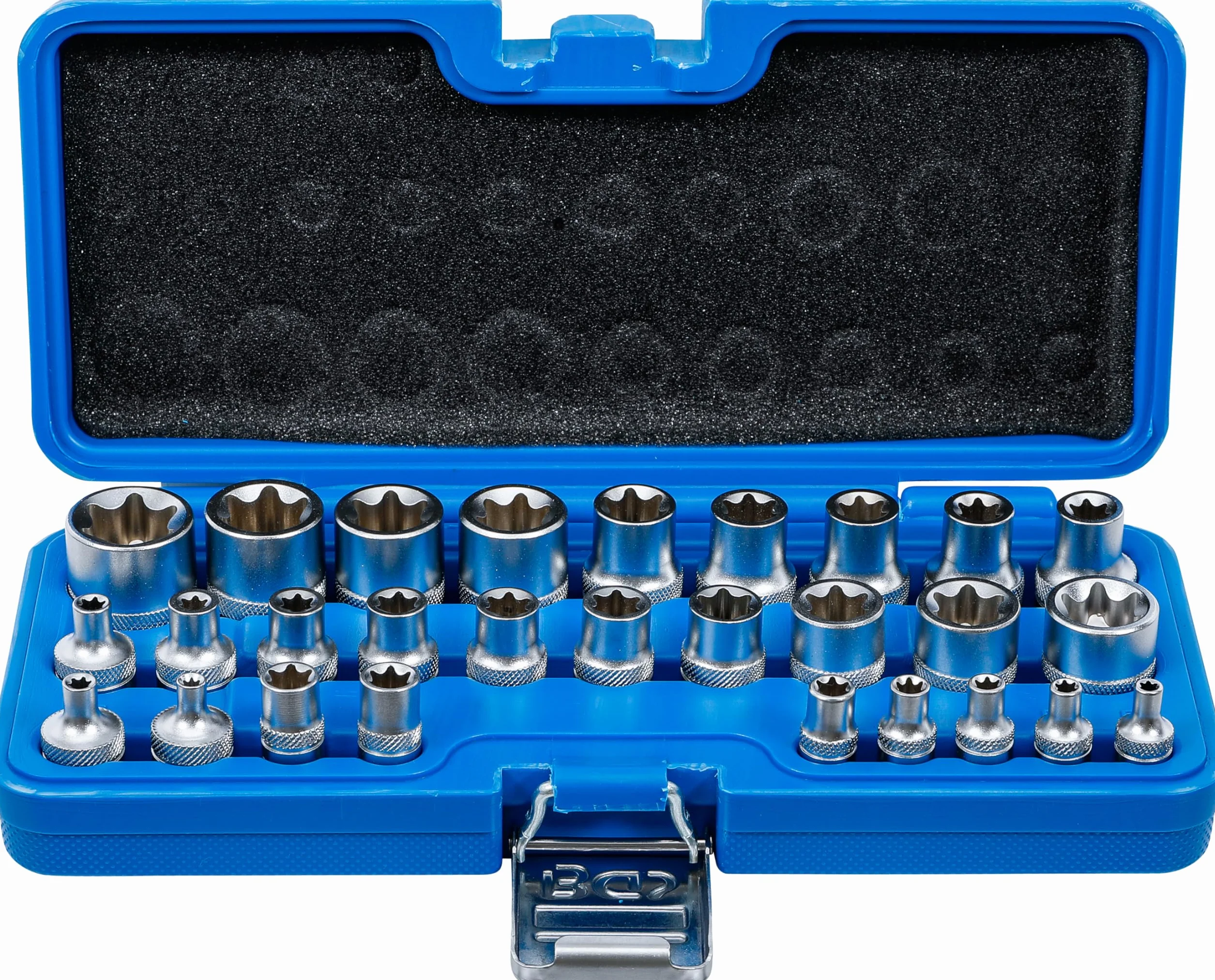 BGS 70099 | Juego de llaves de vaso E-Torx | entrada 6,3 mm (1/4") / 12,5 mm (1/2") | E4 - E24 | 28 piezas
