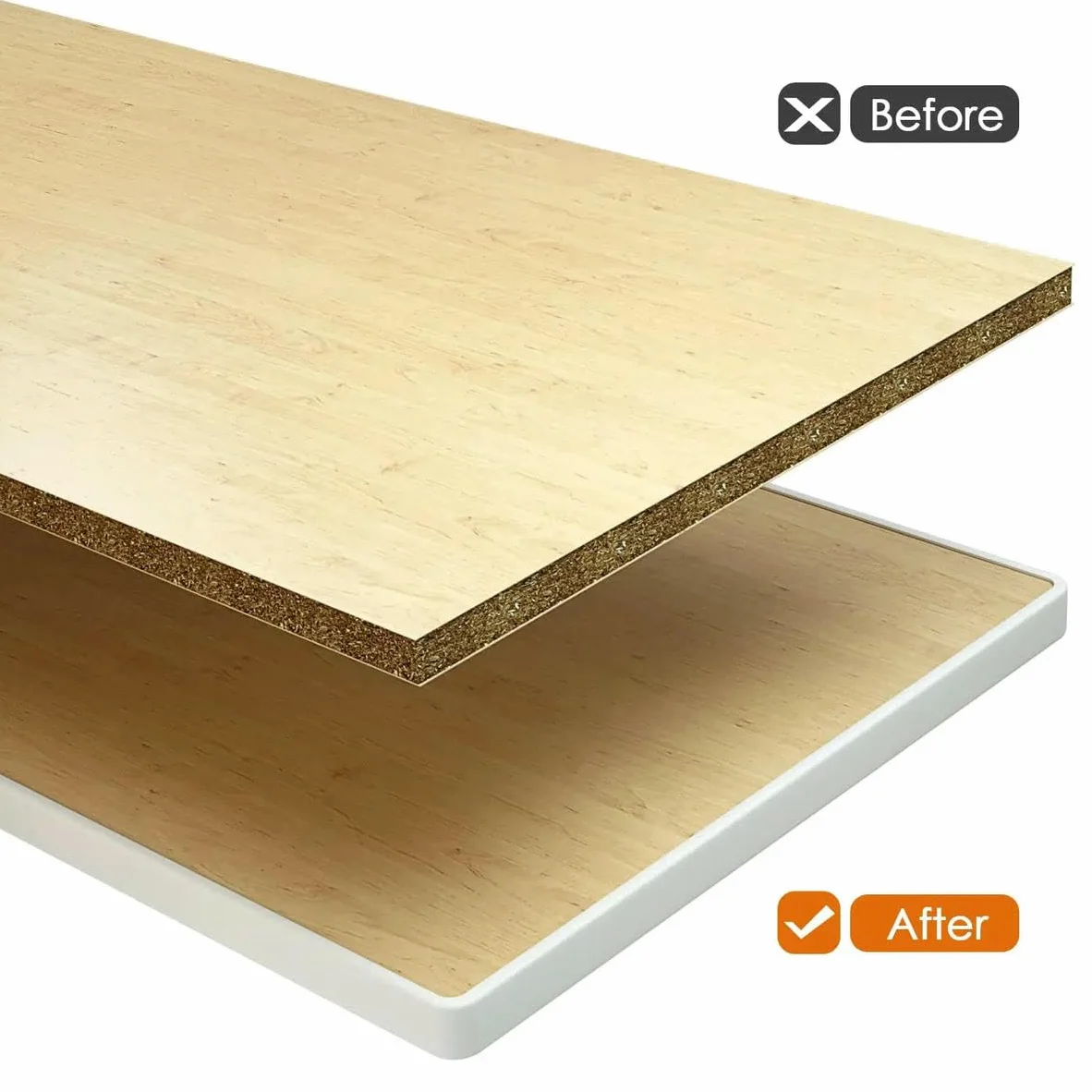 Cinta de cantos autoadhesiva en forma de U de 5 m para protección de bordes y esquinas de muebles, mesas y armarios (gris, 14,0 mm).