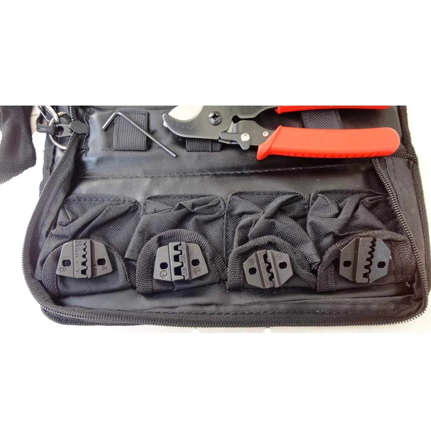 Crimpadora Terminales, Alicates de crimpado Juego de herramientas de crimpado manual Kit de herramientas de crimpado con cortador de cable y 4 juegos de matrices reemplazables HS-K02C Pelacables mult