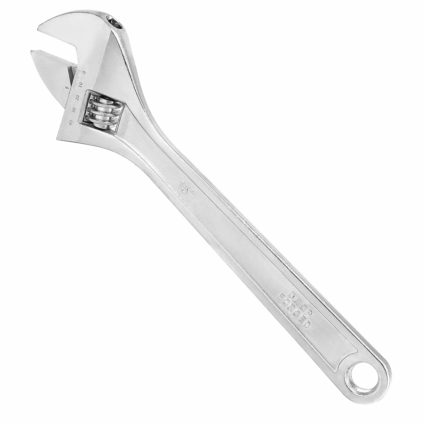 QWORK® Llave ajustable de 375 mm, llave inglesa grande, calibre ancho, apertura máxima de 48 mm