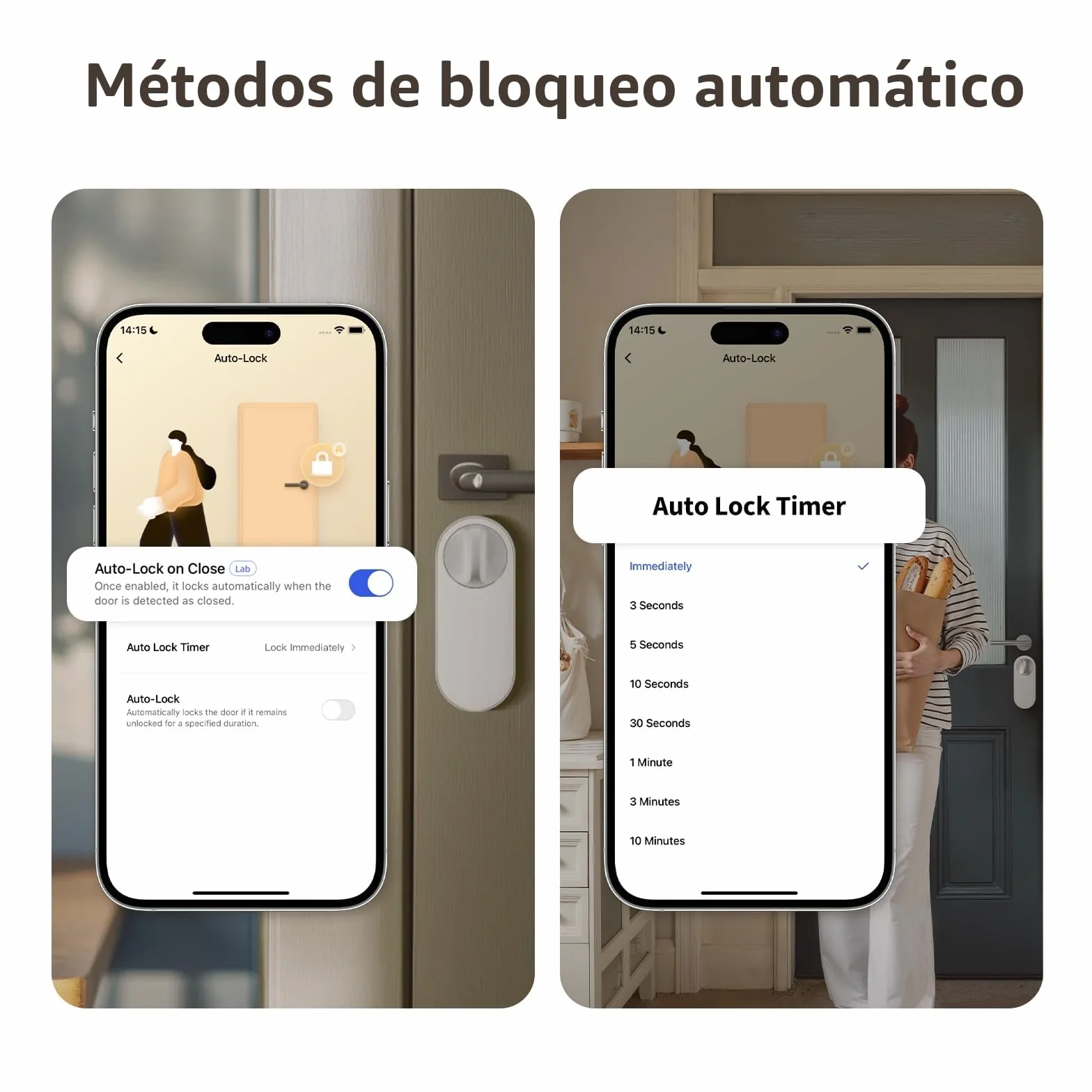 Aqara Cerradura Inteligente U200 Lite, Matter over Thread, Bloqueo Automático, Acceso Remoto, Batería Recargable, Apple Home, Alexa, Blanco