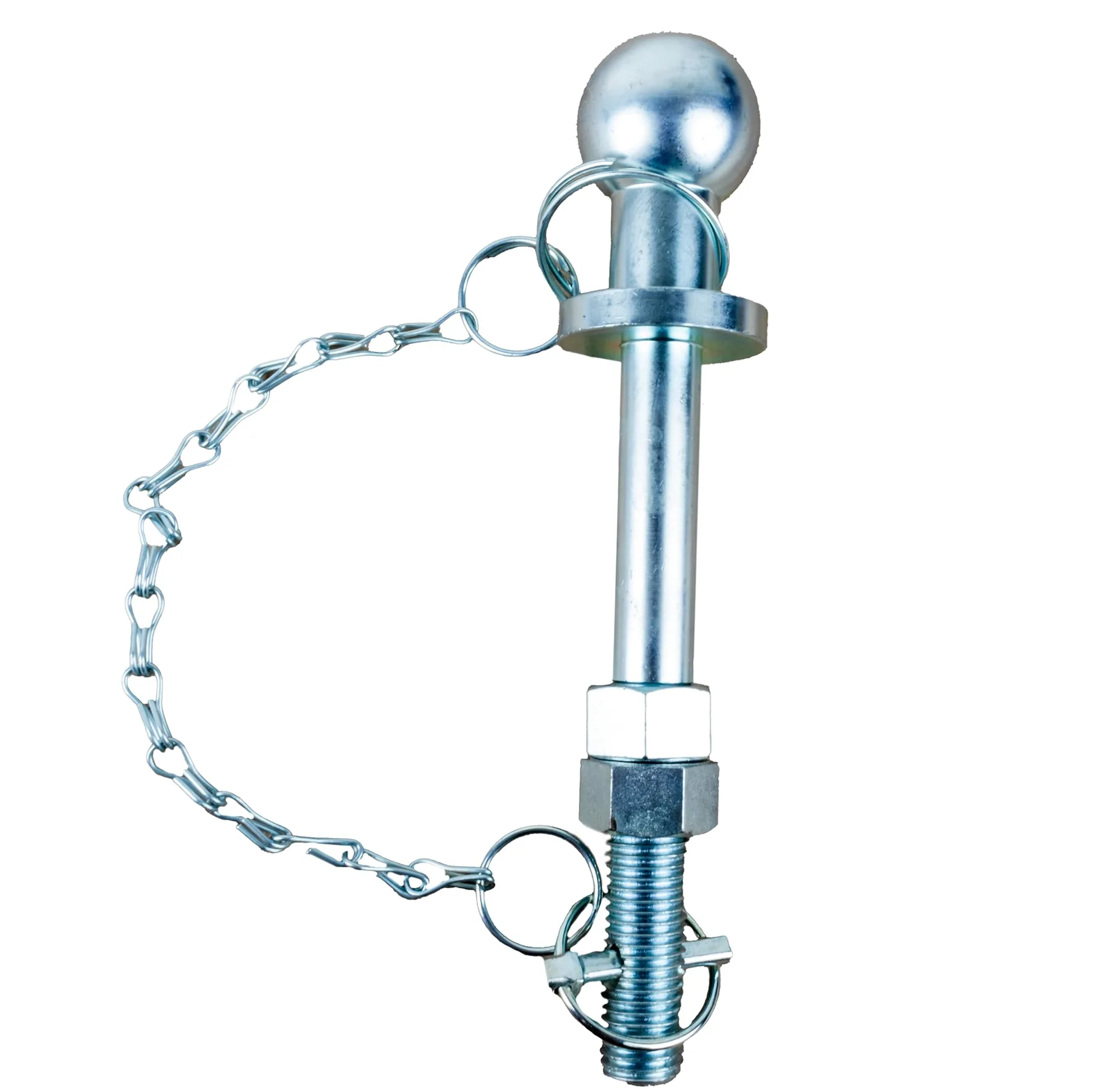 Pasador de remolque Ama Ball con cabeza Ø 50 mm: pasador de bola de remolque roscado de 190 mm, diámetro de cabeza de bola de 50 mm, cuerpo de 22 mm