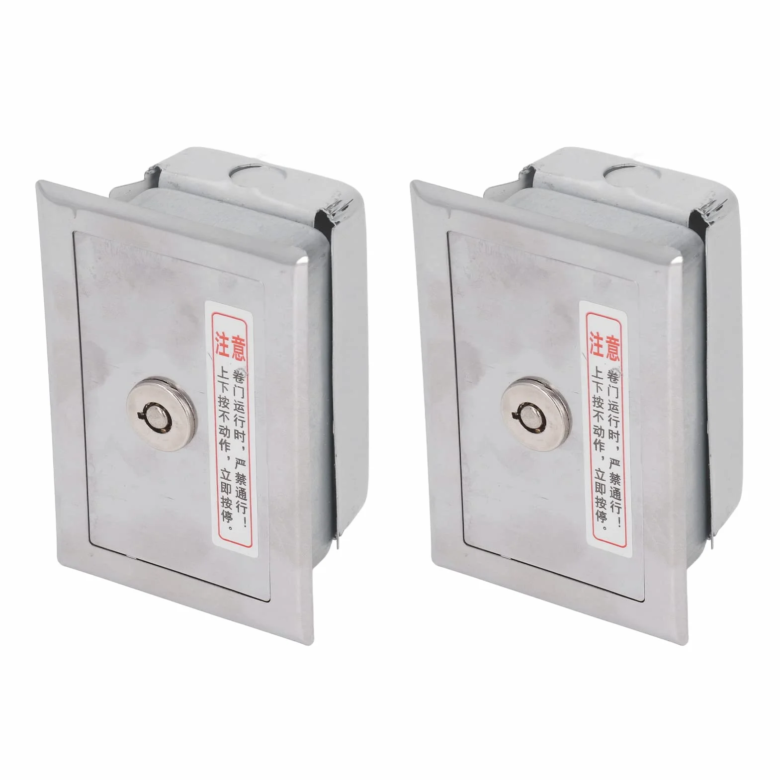 Persiana Enrollable con Cerradura de Llave, Caja de Interruptor de Llave de 2 Piezas de Acero Inoxidable Universal con Juego de Accesorios Sin Botones de Encendido para Puerta