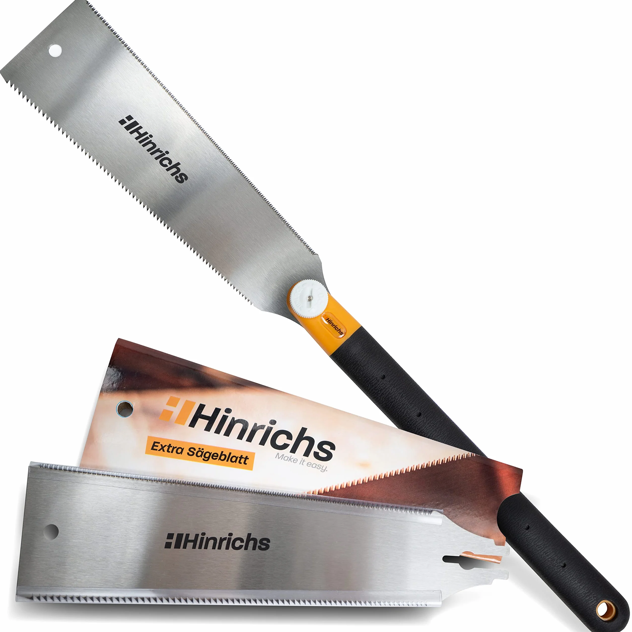 Hinrichs Sierra de Estilo Japonés Ryoba 25 cm - Sierra para Madera de Acero al Carbono - Serrucho de Doble Cara para Madera y Plástico - Sierra de Mano