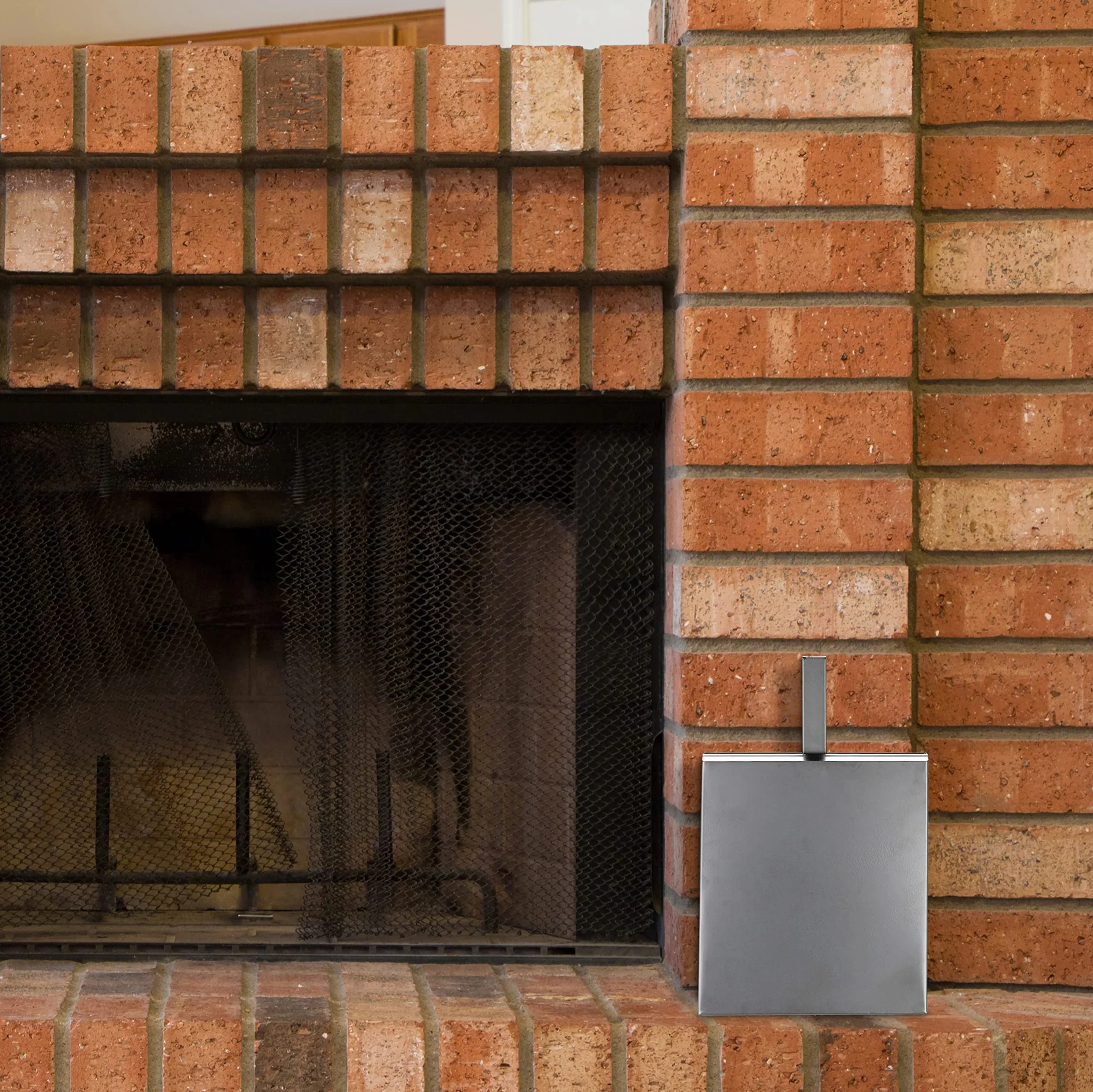 Relaxdays Caja Cenizas Recogedor, Acero, Contenedor Cenizas Chimenea y Estufa, 35,5 x 23 x 9 cm, Pala Cenizas, Plateado
