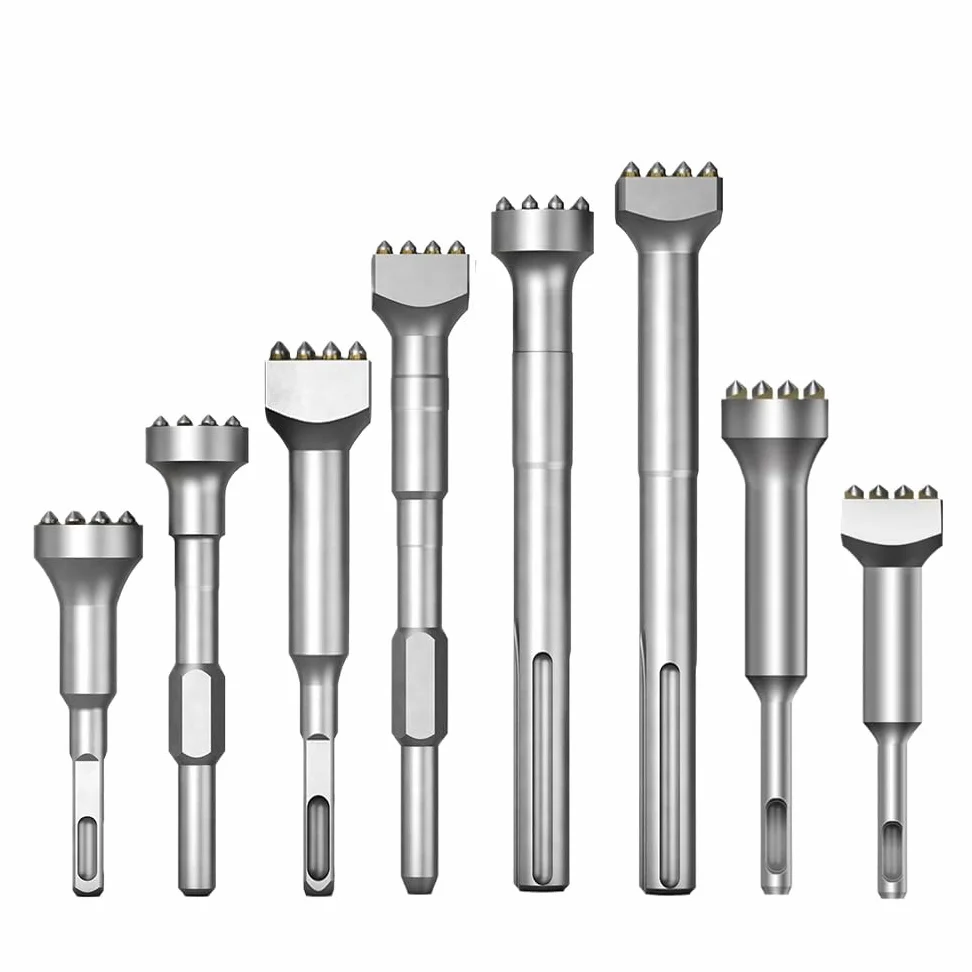 Cabezal de buje de hormigón, 16 dientes, broca de cincel de martillo giratorio, cabezal de buje de hormigón, cincel de broca de martillo de casquillo para losa, puente, pared, cincel de pavimento de