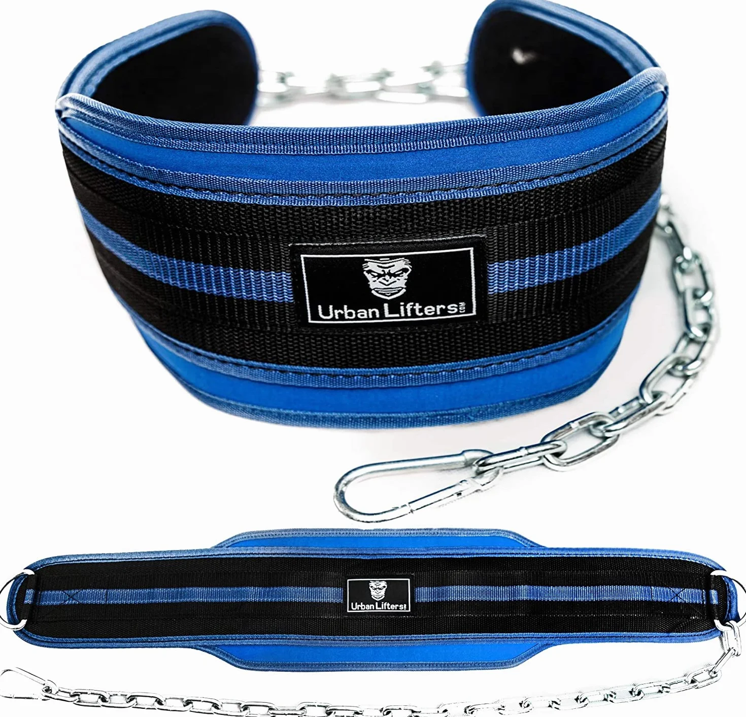 Dip Belt Cinturón Lastre Urban Lifters. Apoyo de espalda de un grosor de 15cm cadena de metal de tarea pesada de 65cm. Ideal para hacer fondos con pesas, dominadas dominadas con pesas dipping