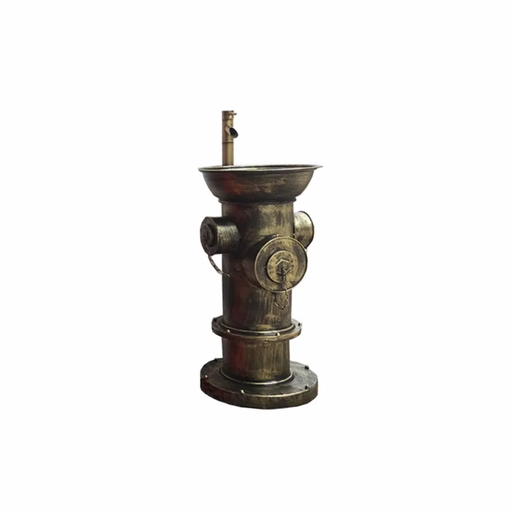Pedestal Lavabo con Grifo, Boca De Incendio Estilo Retro Americano Metal Arte De Hierro Lavabo De Pie Fregaderos (Color : Bronze)