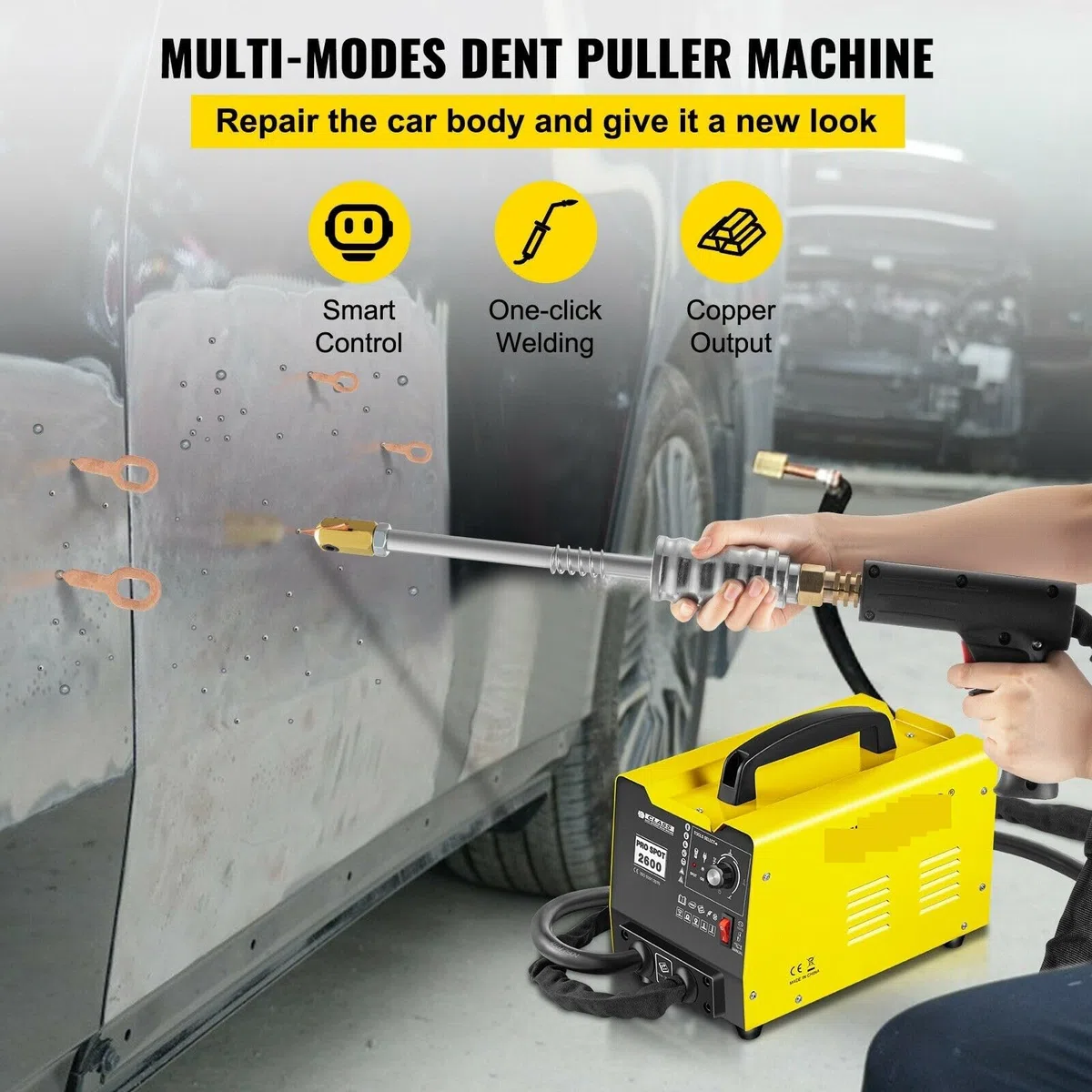 Spot Dent Puller Dent Puller Machine 2KW Dent Puller Soldador 5 Modos 3500A Multifuncional Dent Repairer Eficiencia