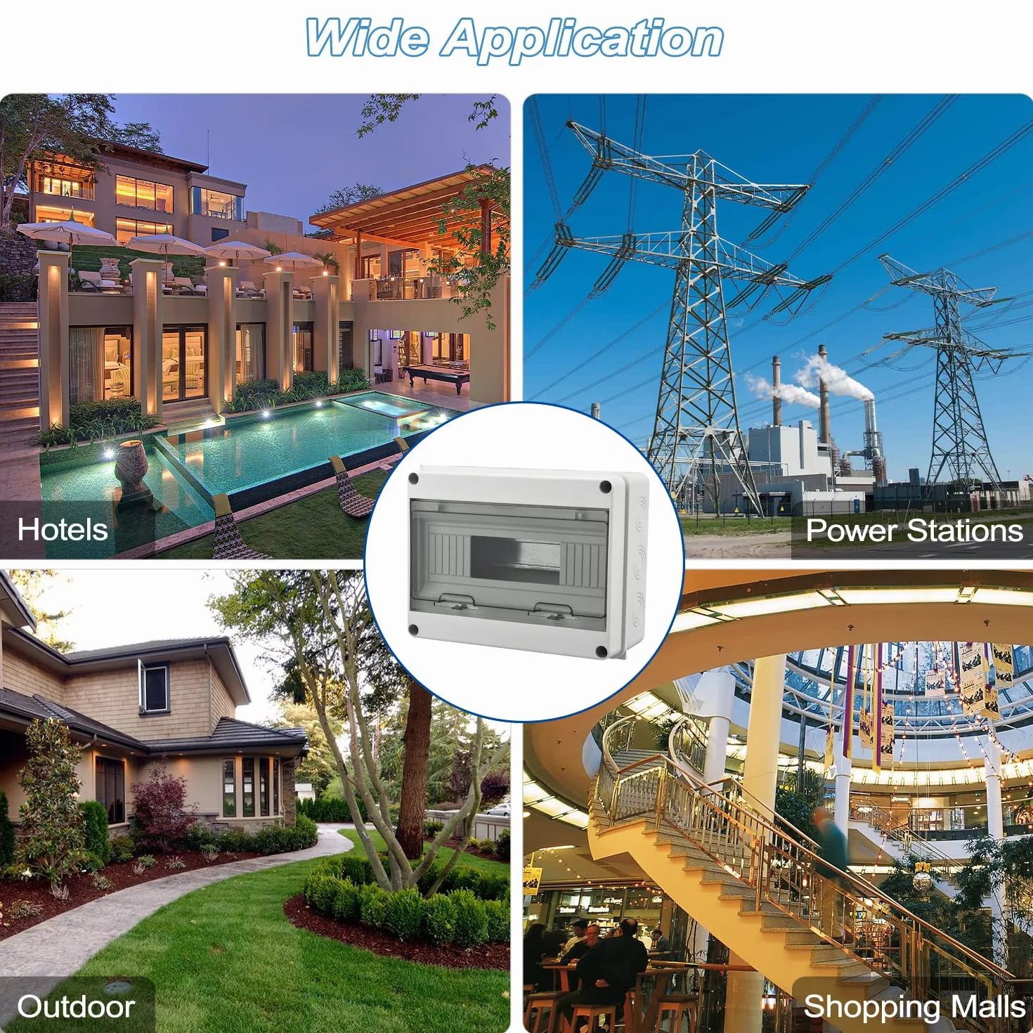 Caja Estanca Exterior, IP65 Cuadro Electrico 12 Modulos, Caja Estanca Exterior Electrica con 3 Conectores, 7 Terminales de Latón, para uso en Interiores y Exteriores