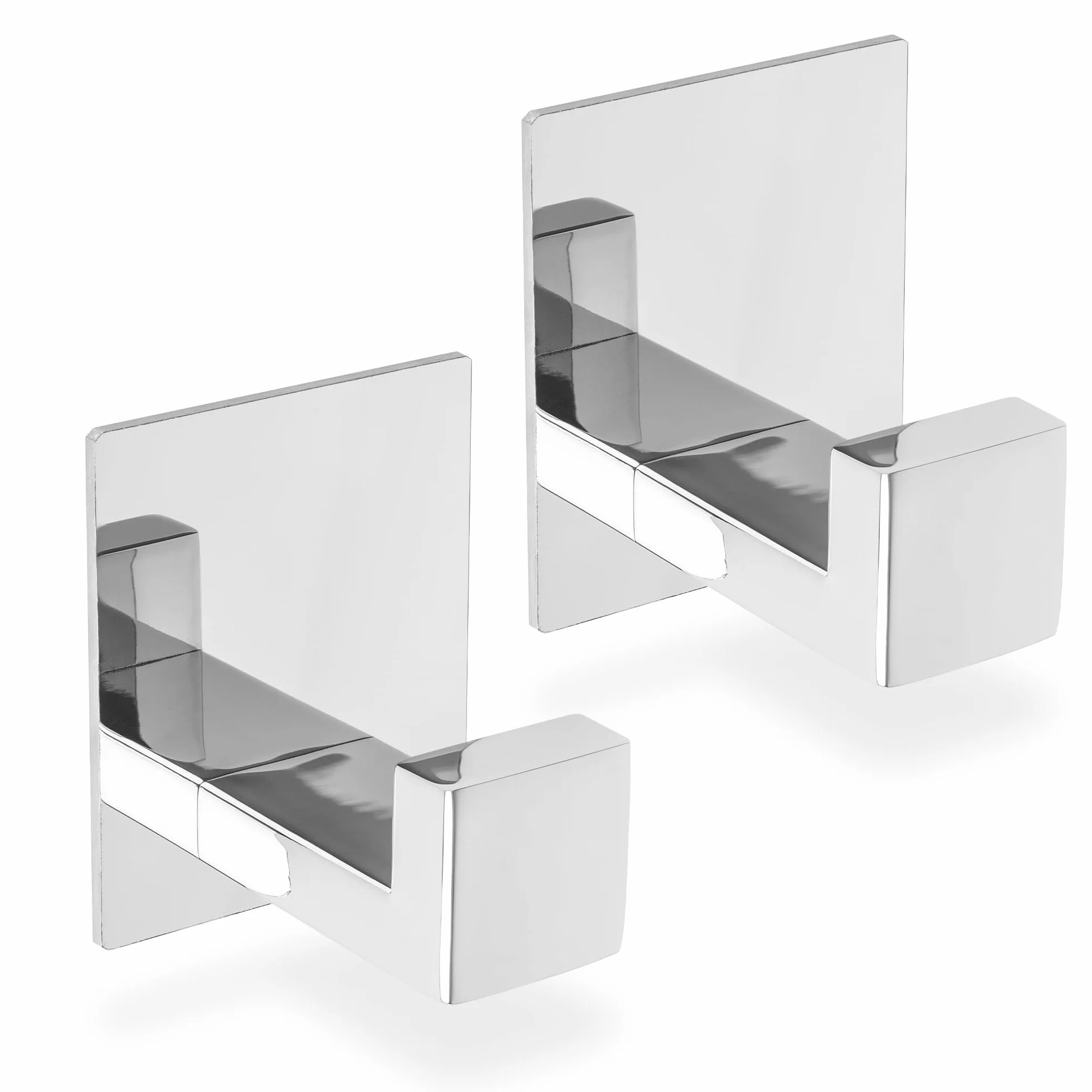 ECENCE Ganchos para Toallas 2x auto-adhesivos sin taladrar cromo soportes para toallas de Acero Inoxidable, ganchos para ropa para pegar en la pared