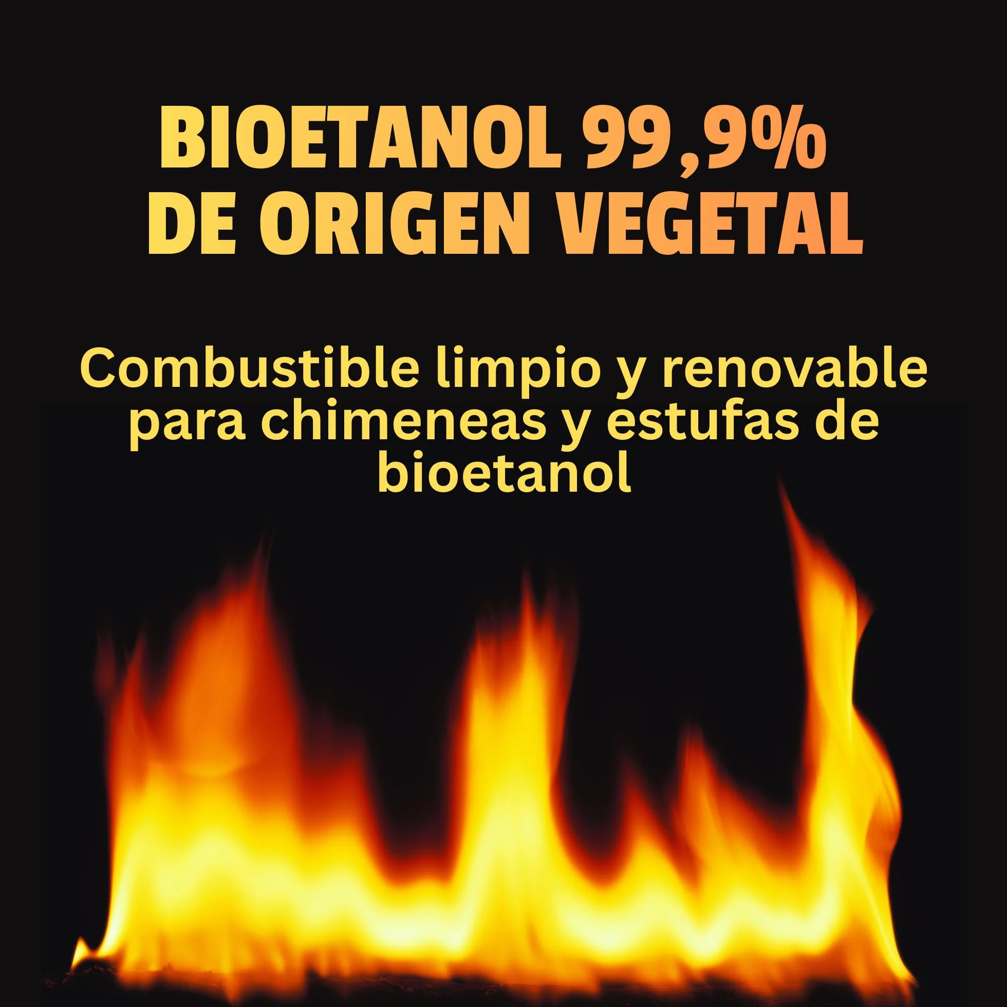 Bioetanol 99,9% Origen Vegetal 5 litros Combustible Limpio para Chimeneas