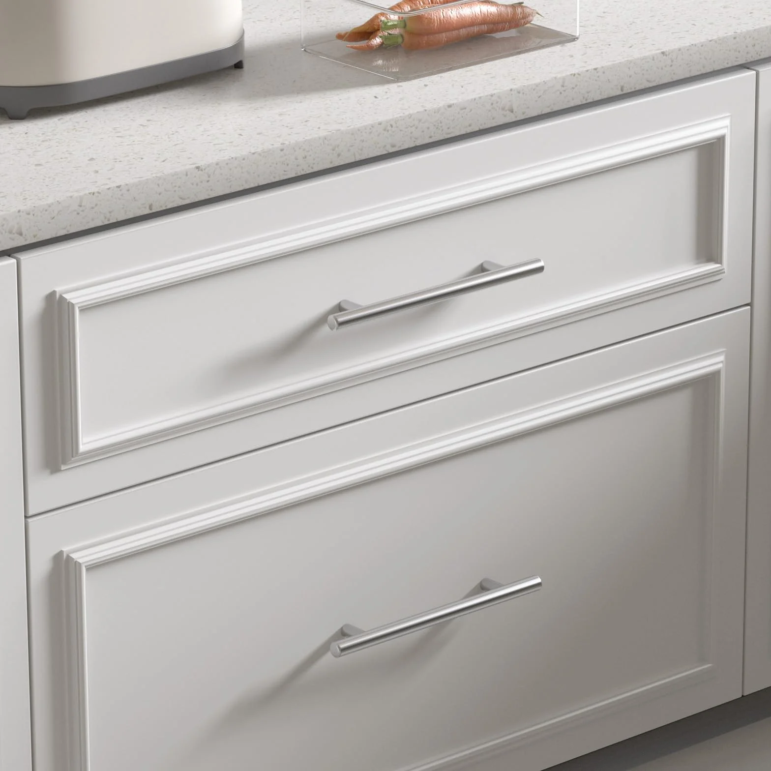 Goldenwarm 10 Piezas Tiradores Armarios 128mm Tiradores Cocina Acero Inoxidable Plata, Manillas de Mueble y Cajón