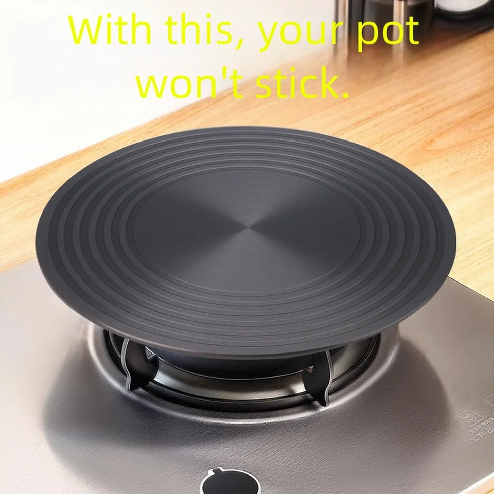Placa separadora de calor para estufa de gas con aluminio grueso de 4 mm y 6 mm, diseño antideslizante de doble cara para evitar que la olla se deslice y mejorar la uniformidad del calor (J)