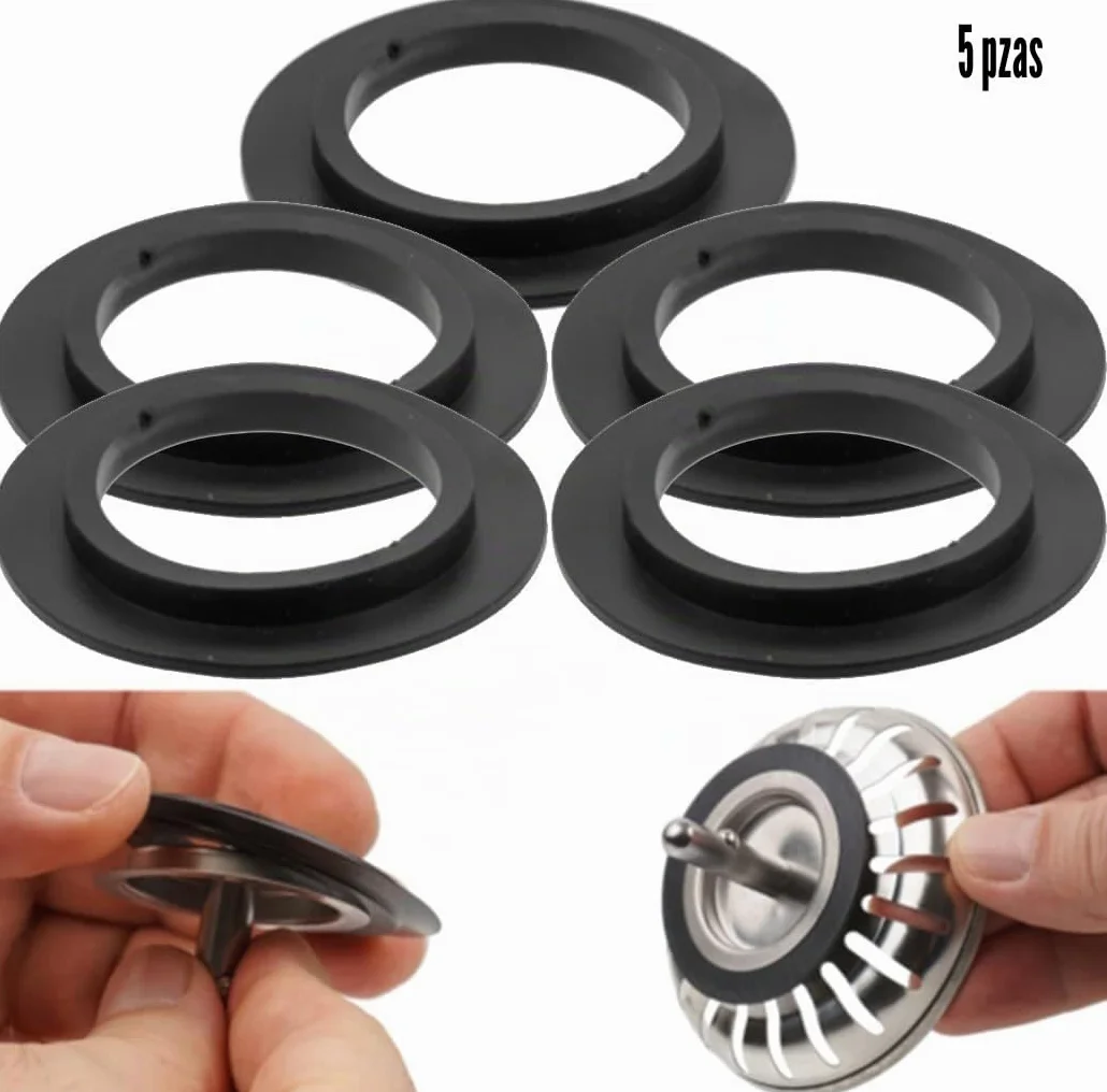 Arandela de Goma para Filtro de cestillo, Junta de Goma para Fregadero, Juntas tóricas, Juntas para tuberías, Tapones a presión para bañera, 5 Piezas (para 82 83 mm)