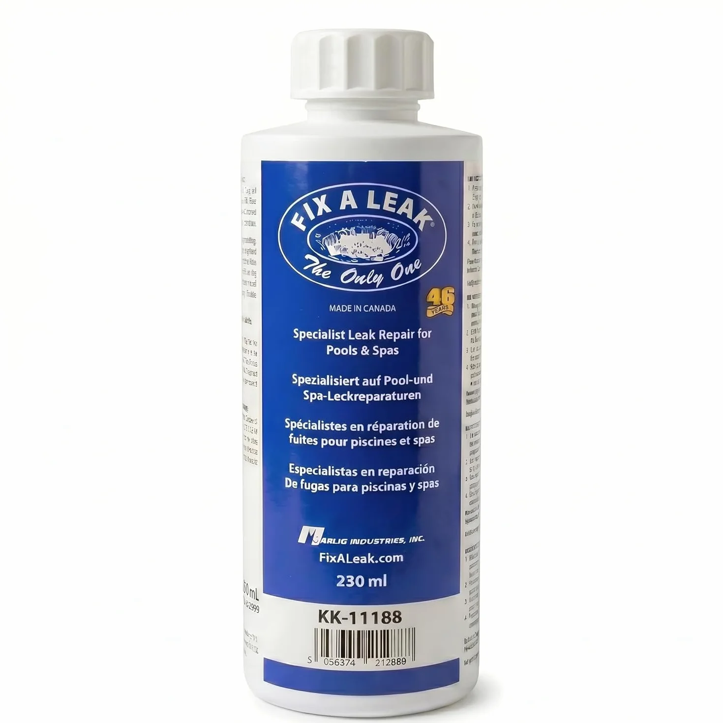 CANADIAN SPA CO. Fix-a-Leak, producto anti-fugas, 230 ml, sellador para piscinas y spas, sella fugas de hasta 3 mm, fácil de usar sin necesidad de desmontar