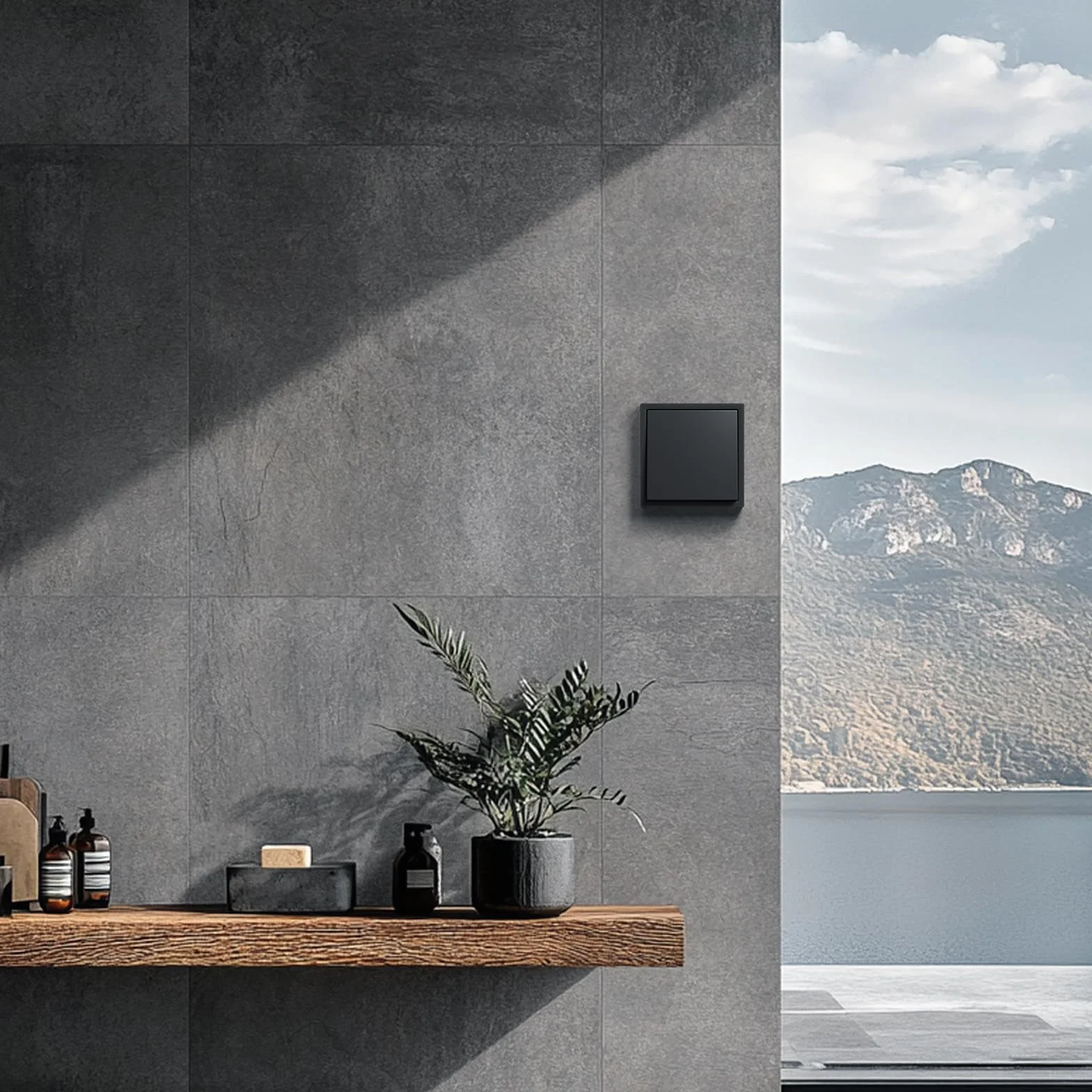BSEED Interruptor de Pared 1 Gang 3 Vías Negro 80x80mm 16A Empotrado Panel de Plástico sin Tornillos