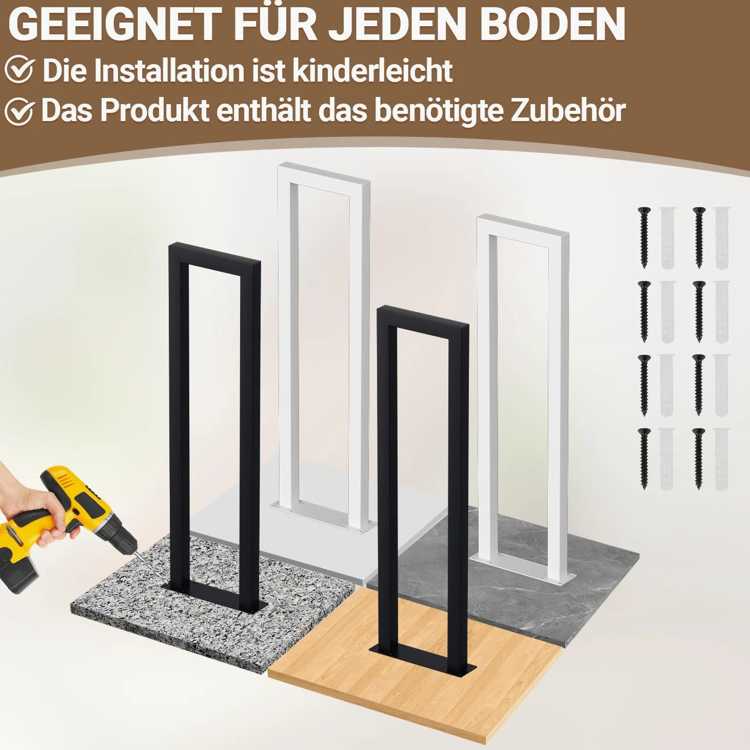 Barandilla para escaleras, barandilla negra en forma de U de 85 cm, pasamanos metálico, barandilla para escaleras con tubo cuadrado para lofts, villas y apartamentos, placas base conectadas