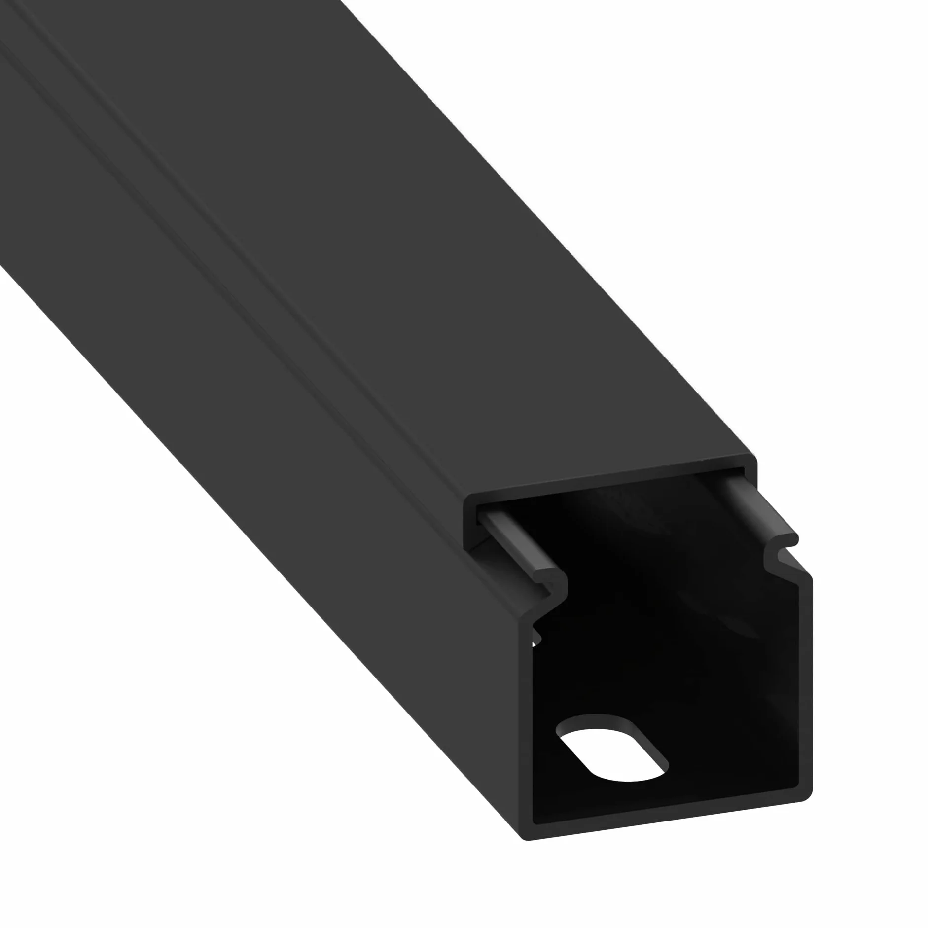 Canal para Cables Cablecoach Habengut CC10110 (con Orificios de Montaje en la Base) 25x25 mm de PVC, Color: Negro, Longitud 4 m (4 x 1 m de Longitud)