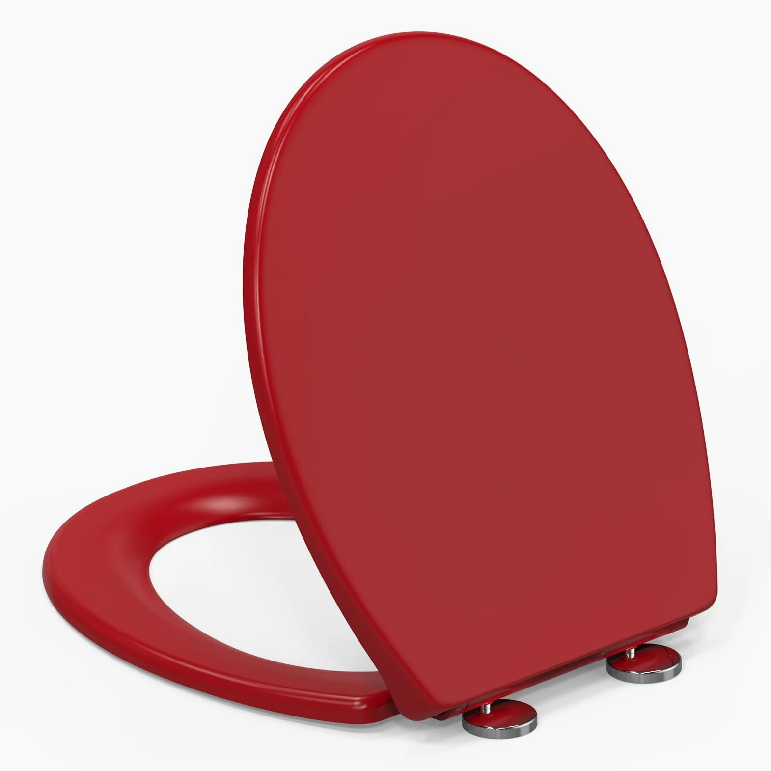 YEAUPE PRO Tapa Wc Forma O Universal, Asiento de Inodoro de Cierre Suave en Forma de O con Liberación Rápida para una Fácil Limpieza, Rojo retro, 44,6 x 37,2 x 5,2 CM